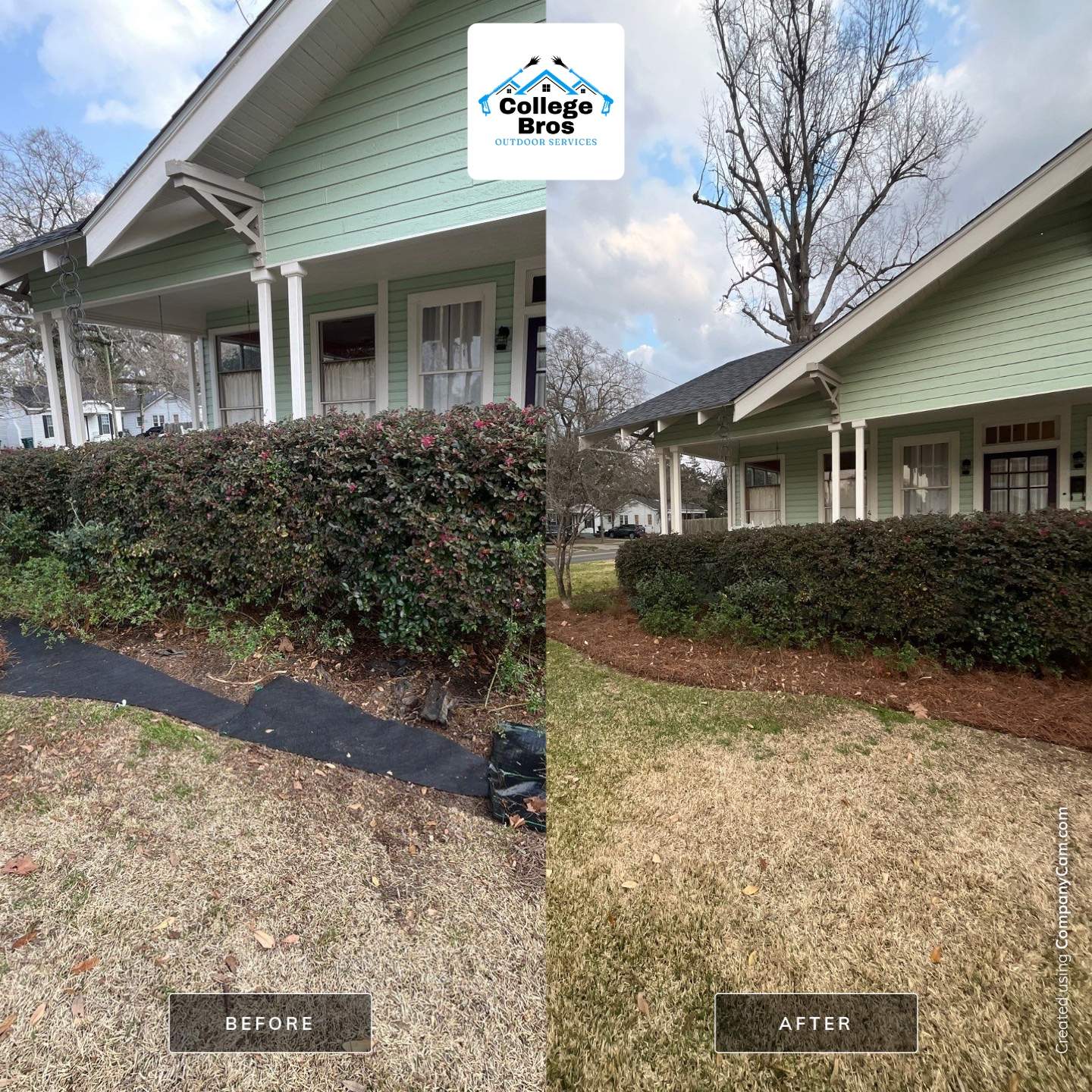 Landscaping  using Pine Straw by College Bros Outdoor services