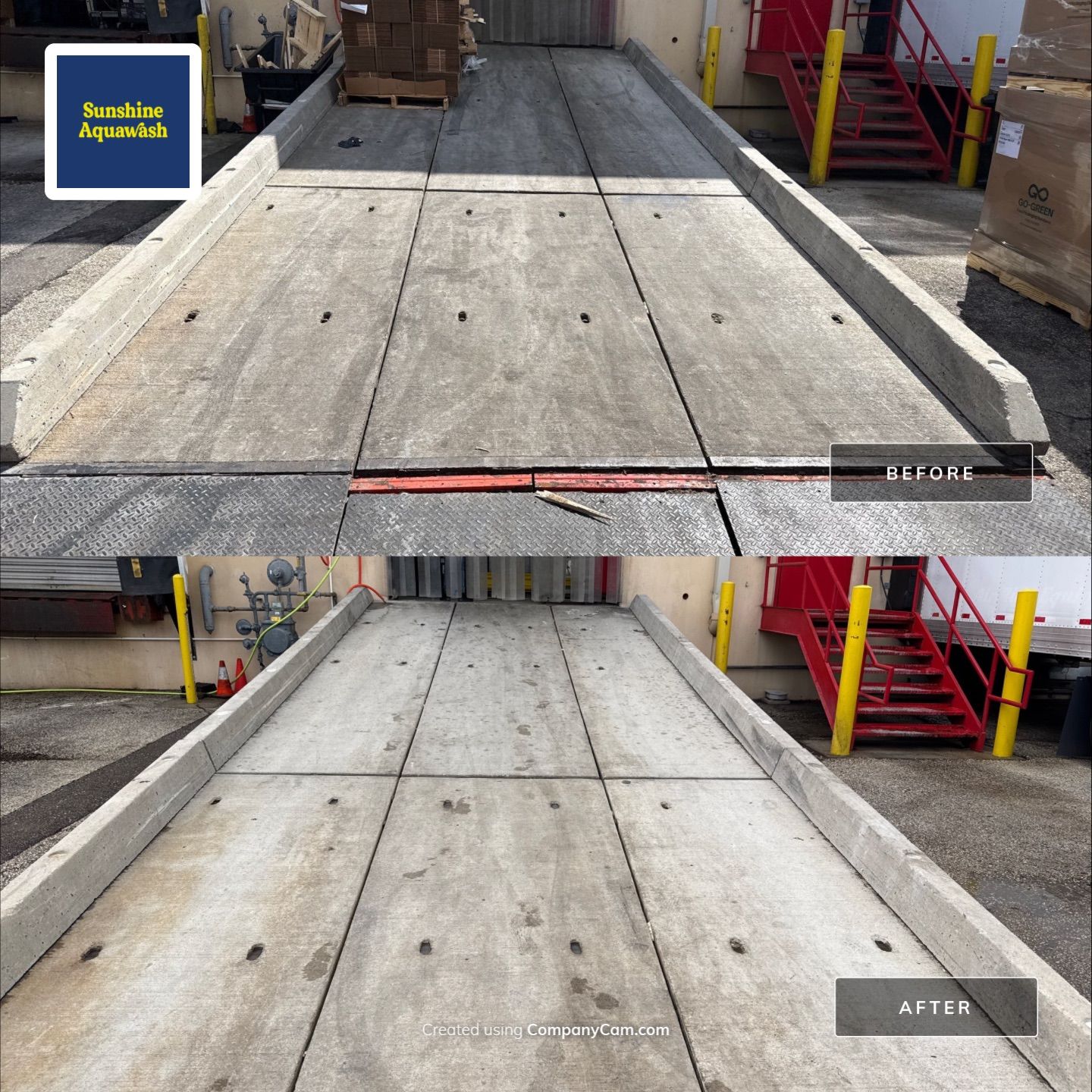 Commercial Loading Dock & Dumpster Area Cleaning Transformation by Sunshine AquaWash