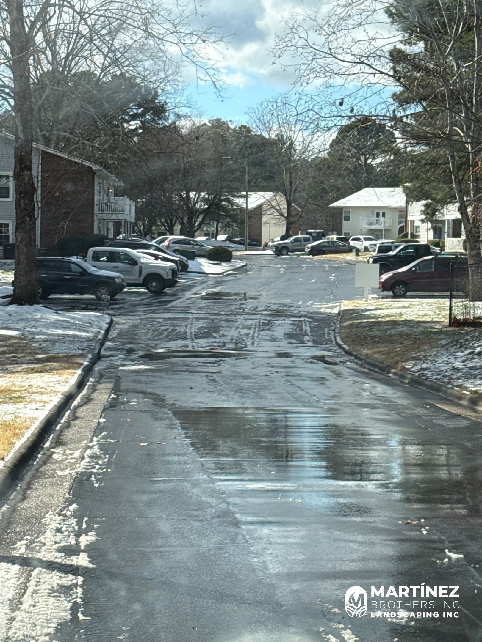 Snow removal from streets in Cary by Martinez Brother’s Nc Landscaping Inc
