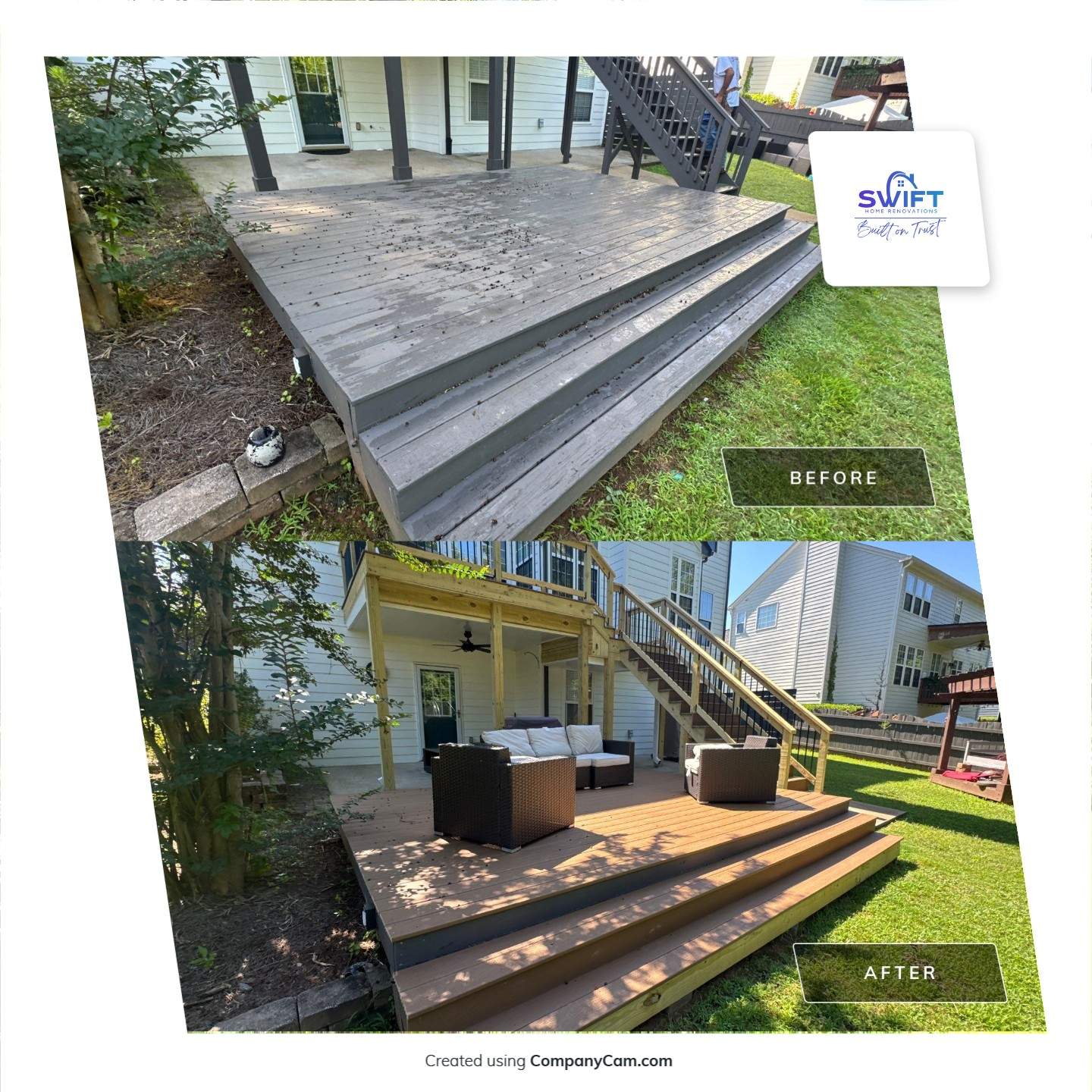 Multi-Level Composite Deck and Porch Renovation in Kennesaw by Swift Home Renovations