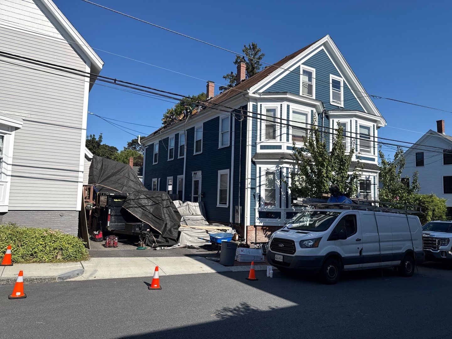 Half Roof Replacement for Solar Installation – Townhouse with New Plywood Decking by Sensible Home Solutions