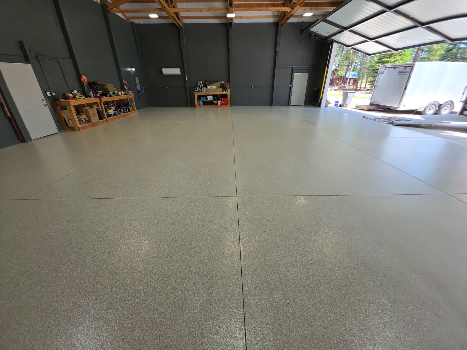 Airplane Hanger using Limestone Hybrid by Croc Coatings, LLC