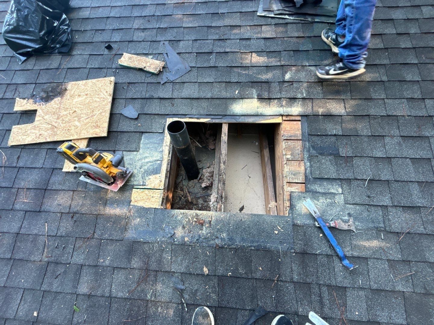 Roof repair and ceiling repair by Deerfield Roofing LLC