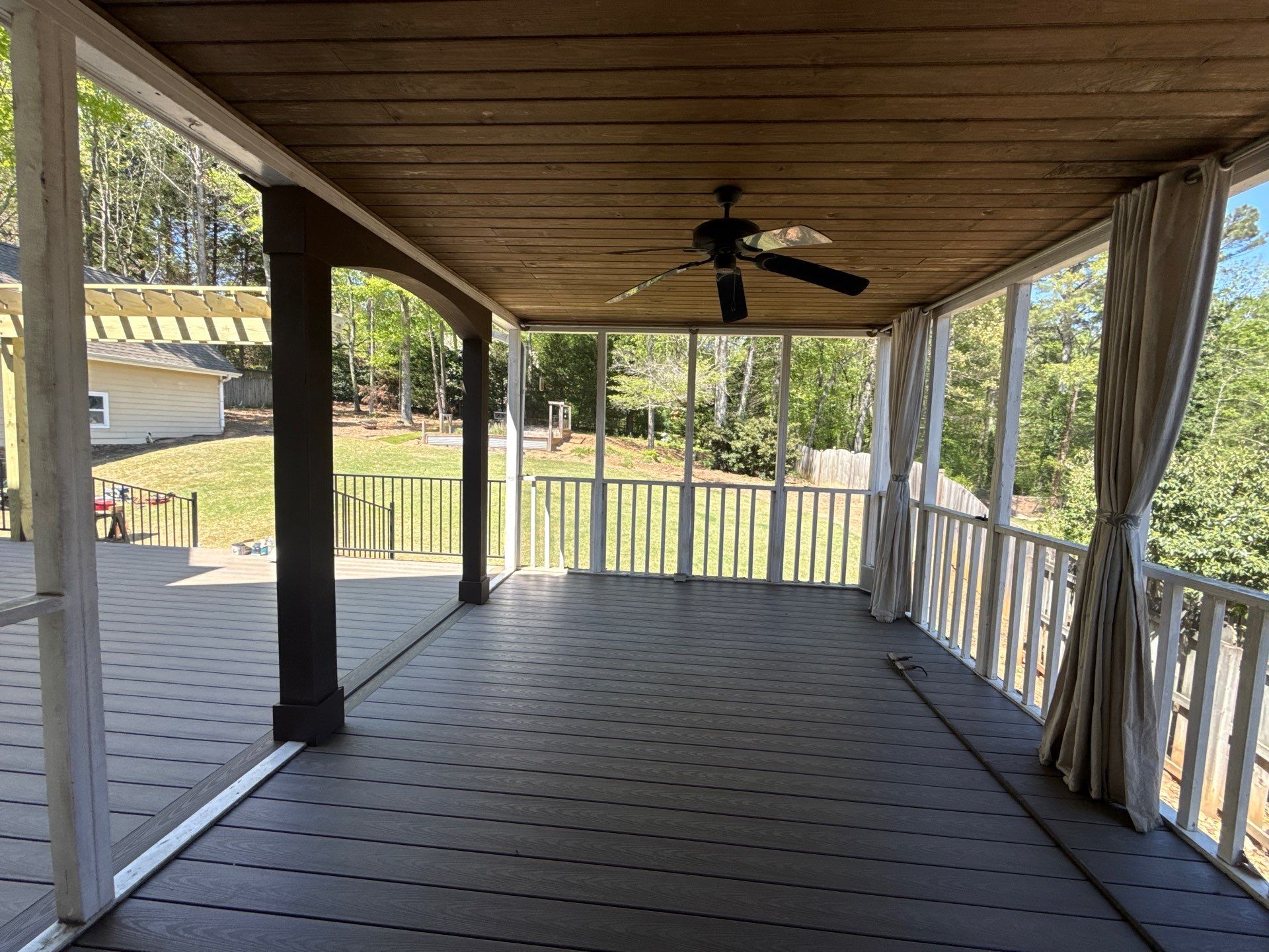Marietta, GA Deck Replacement using Deckorators Venture Series Decking and Trex Steel Railing by Nelson Exteriors 