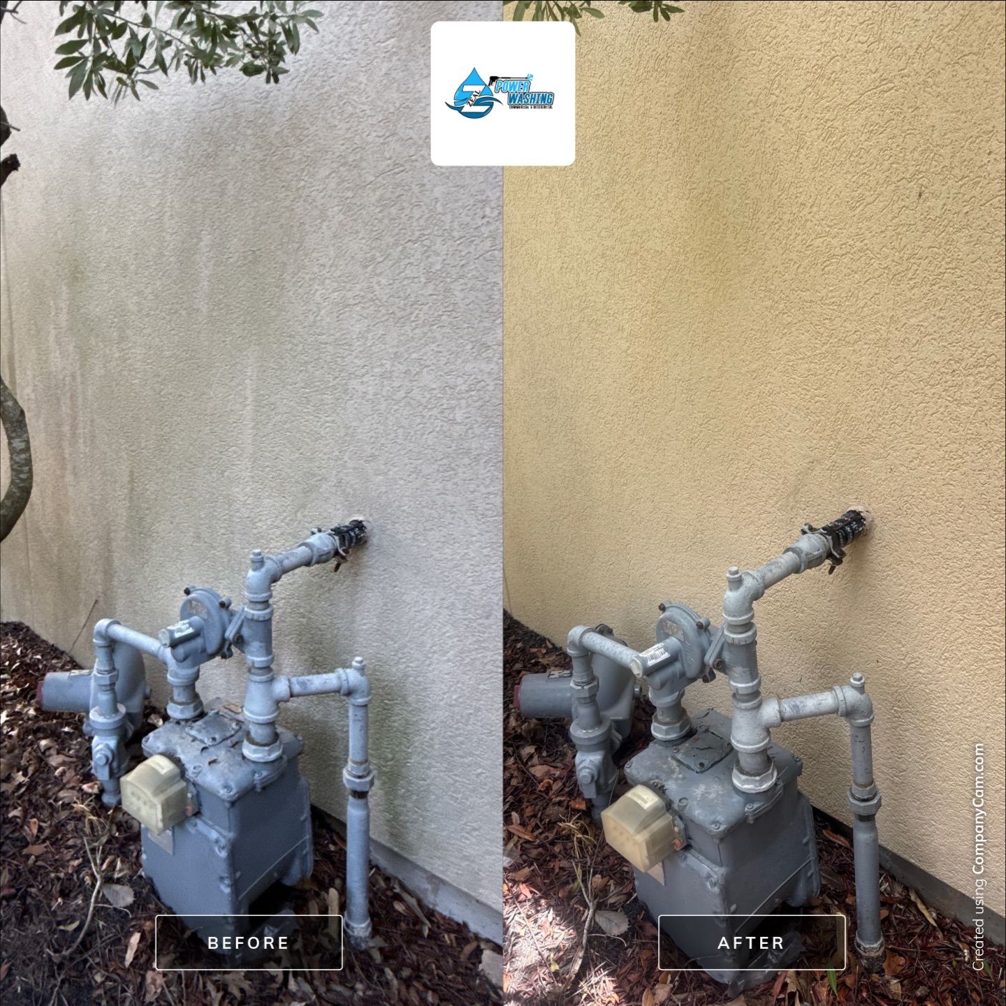 Stucco House Wash and Concrete Driveway Cleaning in Friendswood by Zeal Power Washing