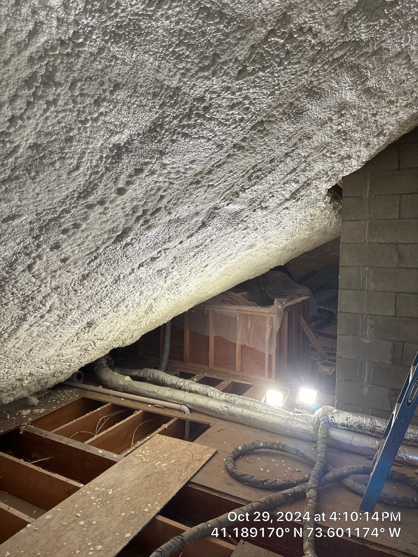 Attic Insulation using open cell spray foam by NYS Foam & Energy