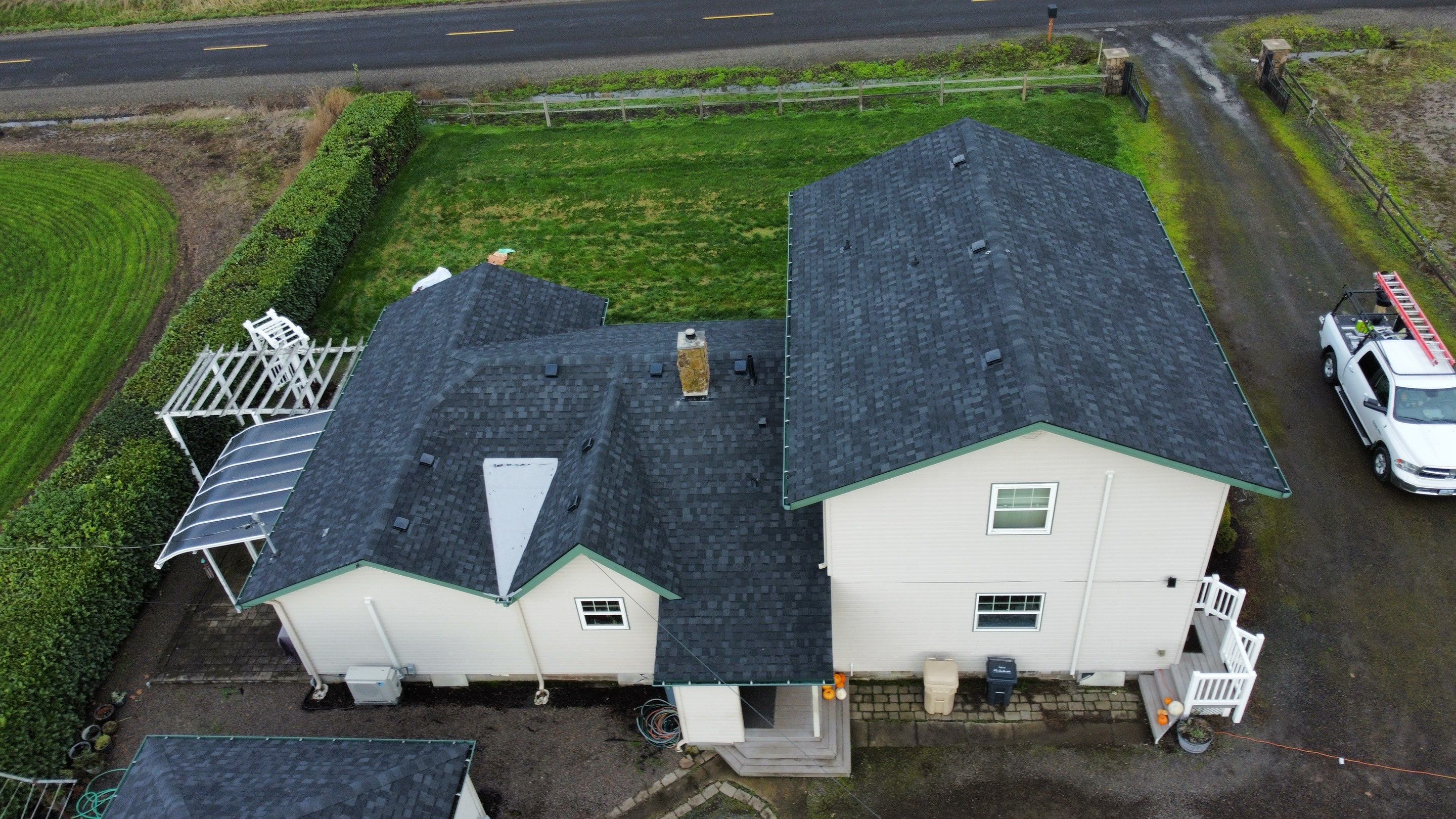 Residential Roofing Installation using IKO Dynasty (Color: Granite Black) by Orezona Building & Roofing Company, Inc.
