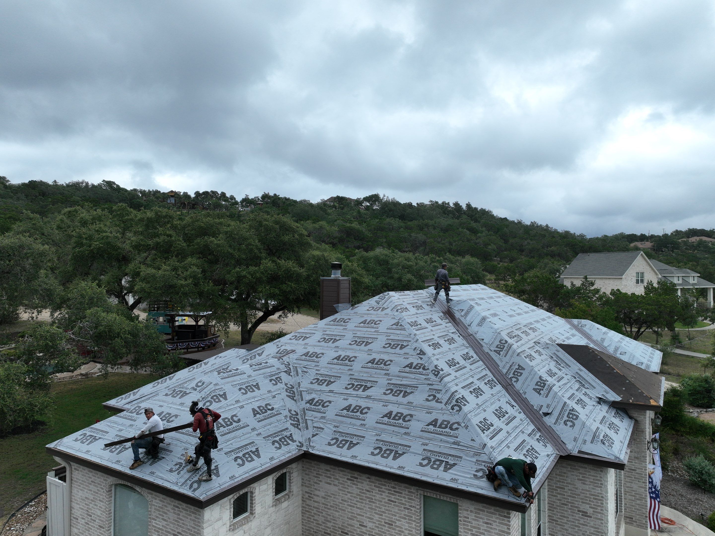 Residential Metal Roof Installation using McElroy Metal by Premier Roofing and Contracting