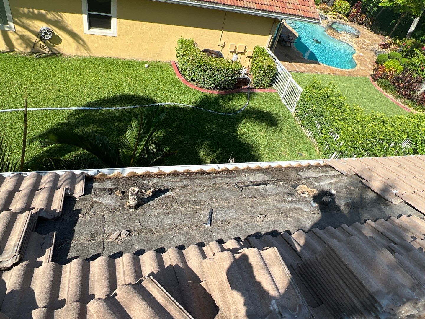 Concrete Tile Roof Leak Repair and Wood Decking Replacement in Parkland by Aastro Roofing