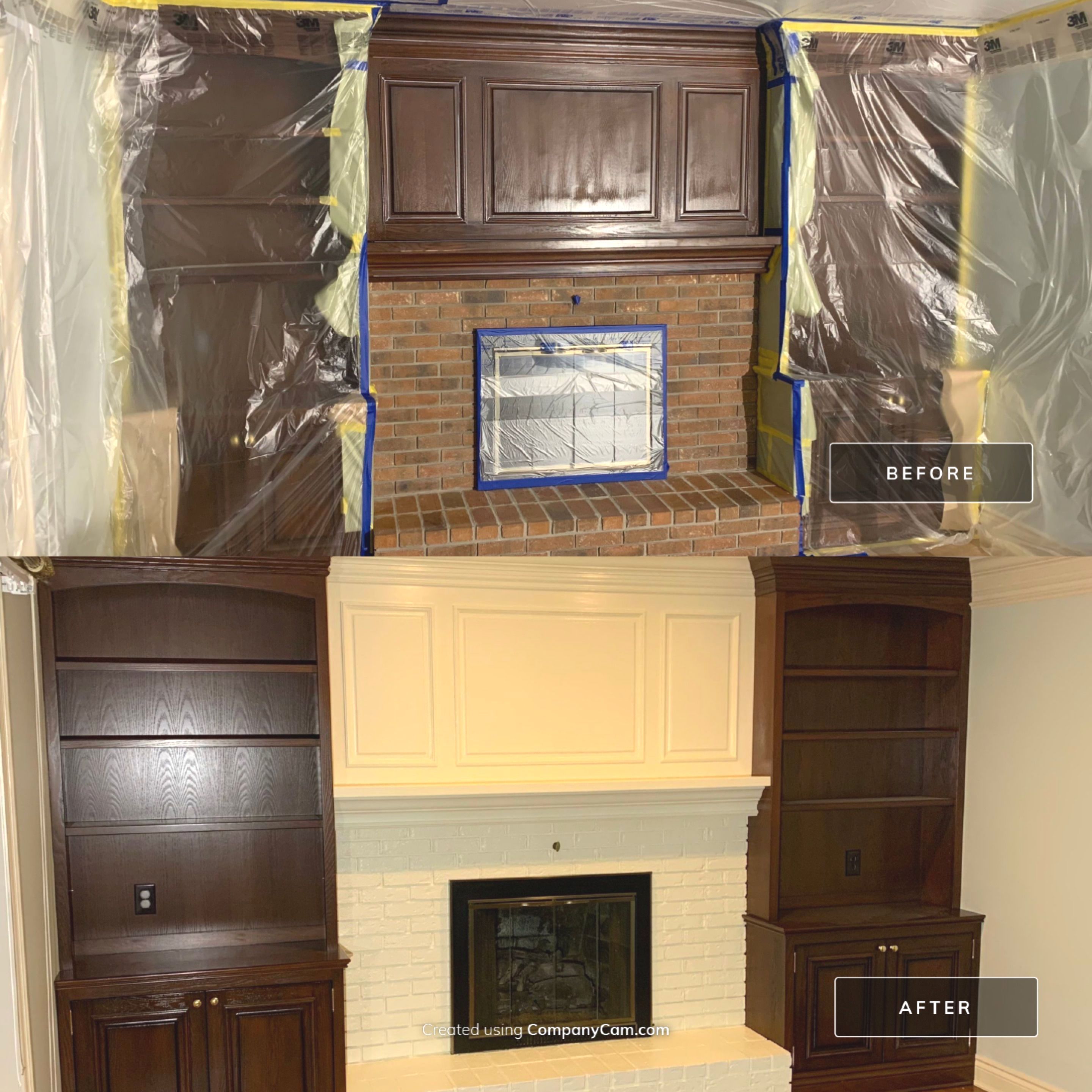 Fireplace/Mantle and Painting Stenciled Walls by Empire Painting Services, LLC