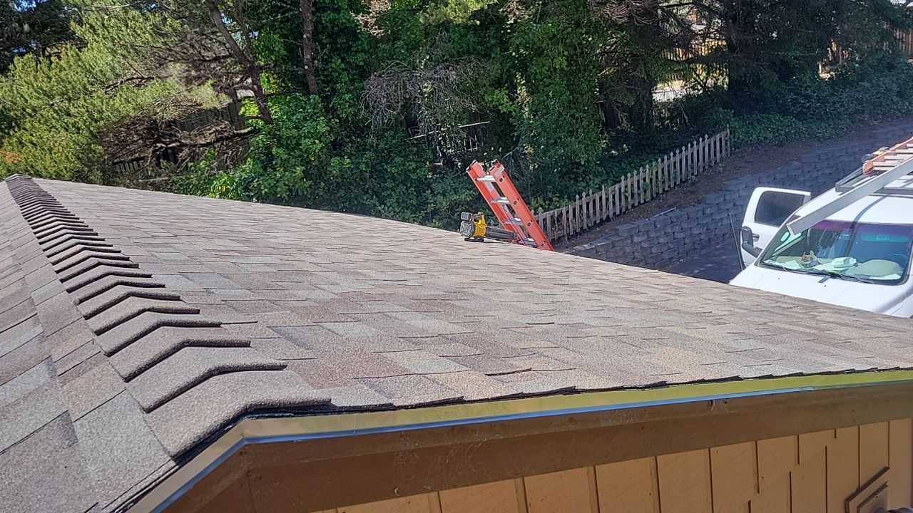 Residential Roofing Installation using Malarkey Highlander with GAF 60mil TPO by Orezona Building & Roofing Company, Inc.