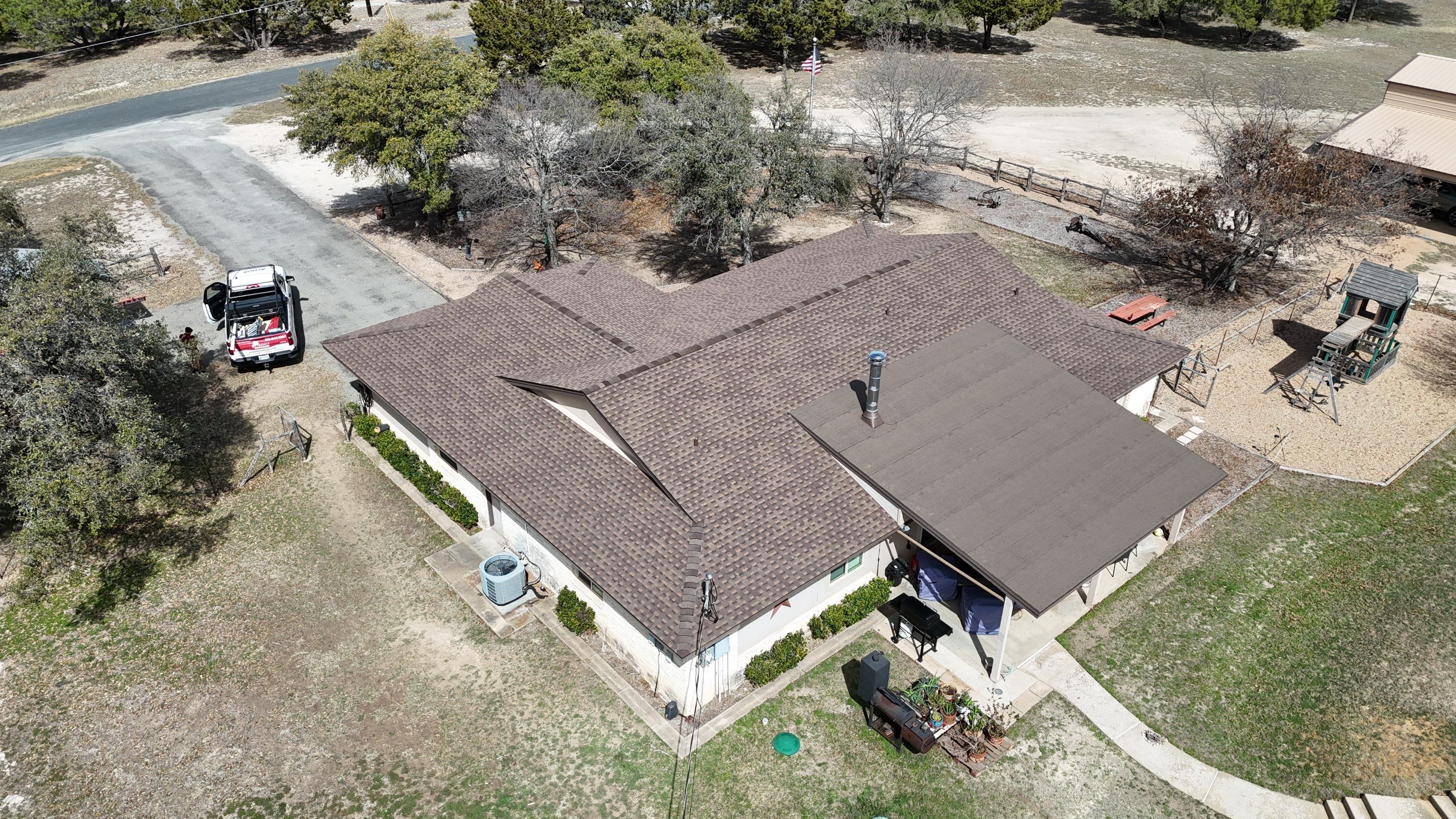 Residential Roof Replacement using GAF - HDZ - Barkwood by Action Exteriors Austin