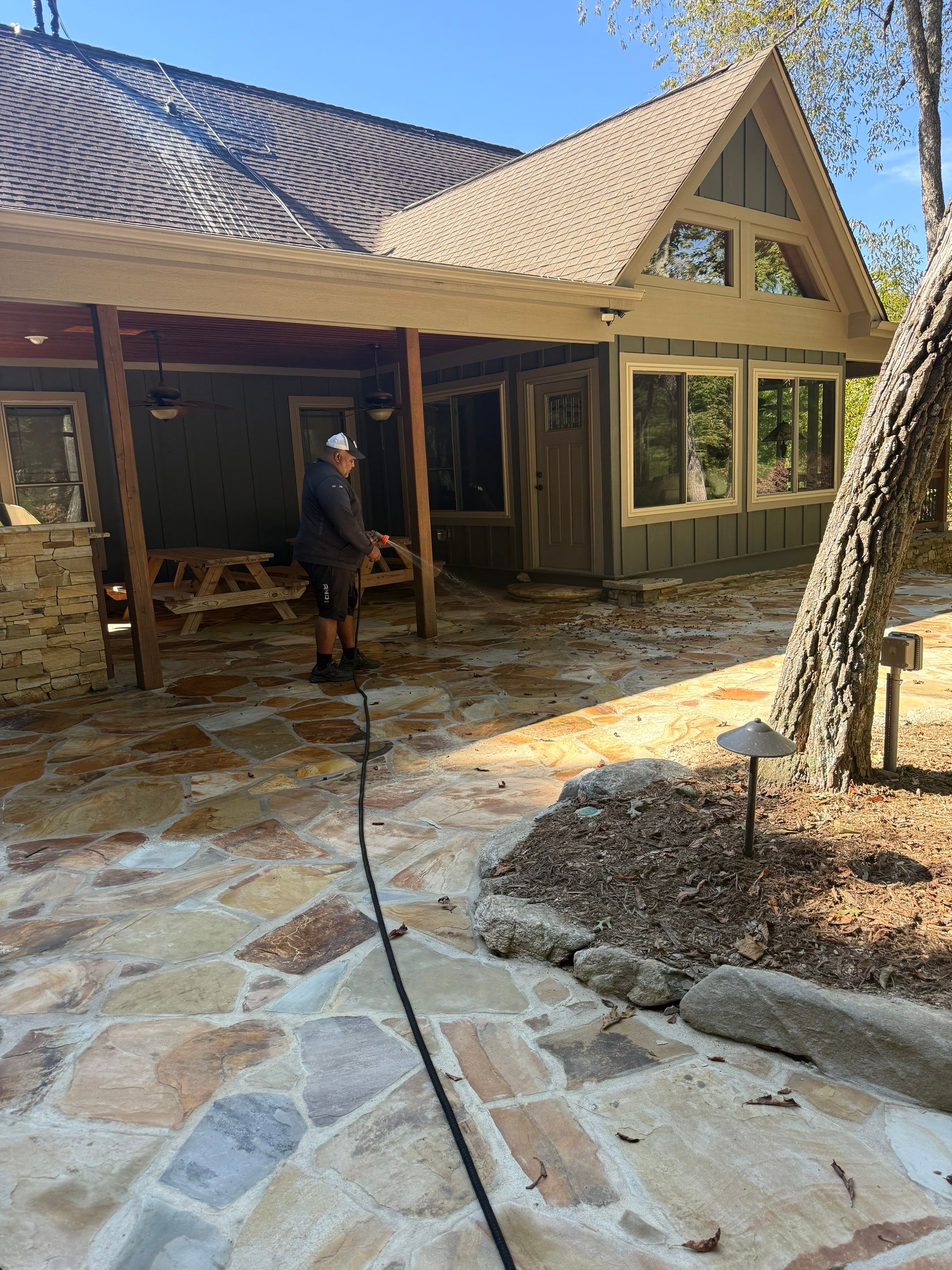 Mills River Residential Exterior Rejuvenation and Roof Cleaning Project by Bright Home Connections