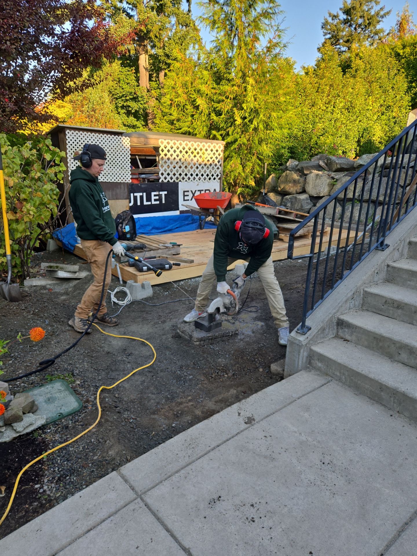Backyard Transformation — Custom Shed, Paver Patio & Retaining Wall by Habanero Garden and Exterior Care