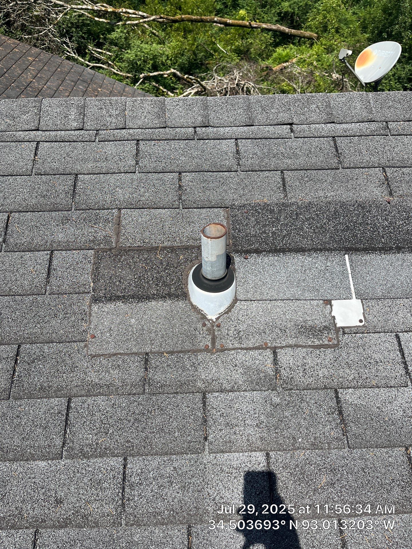 GAF Timberline HDZ Roof Replacement on Brick Home in Hot Springs by Temple Roofing and Exteriors