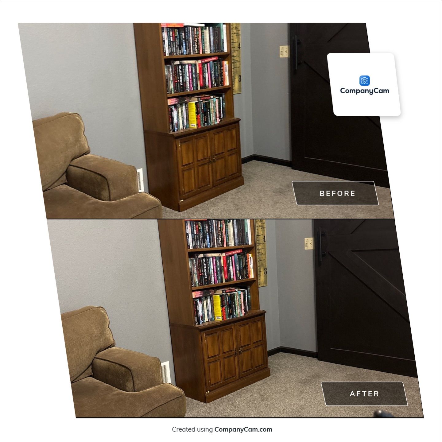 Custom Dark Wood Sliding Barn Door Installation in Waukesha by CompanyCam Sales Demo