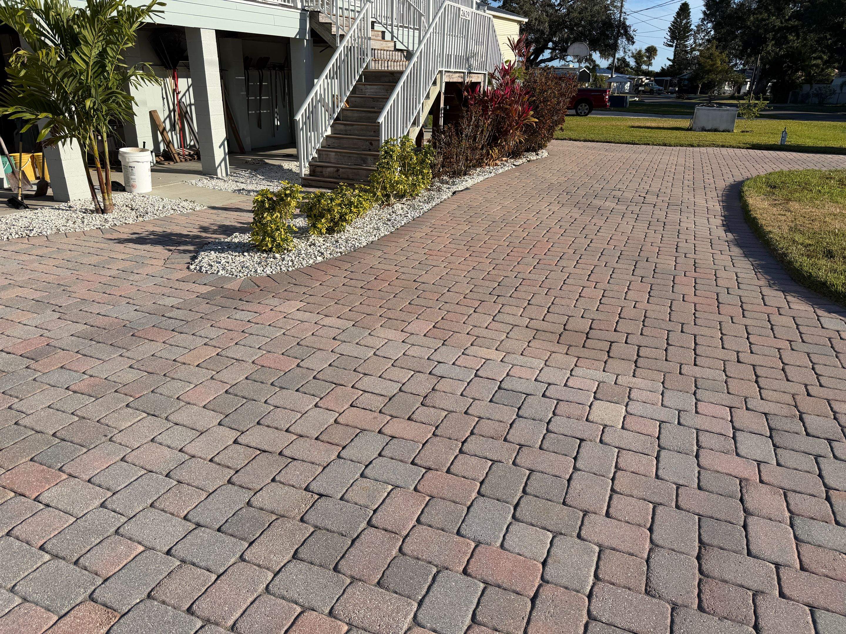 Multi-Toned Paver Driveway Cleaning and Sealing in Ruskin Florida by Supreme Paver Experts
