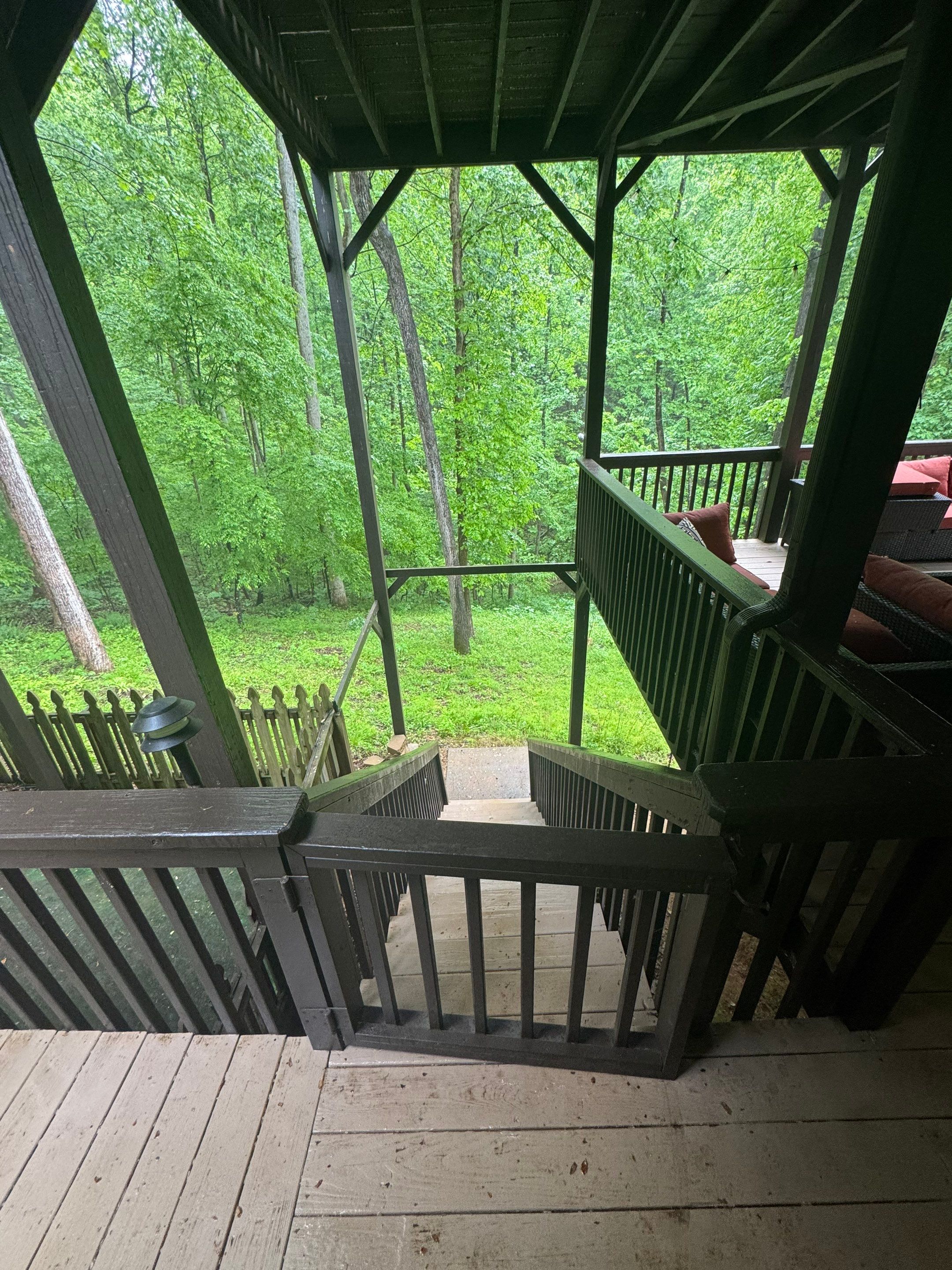Pressure-Treated Deck Staircase Replacement and Railing Installation in Canton by Swift Home Renovations 