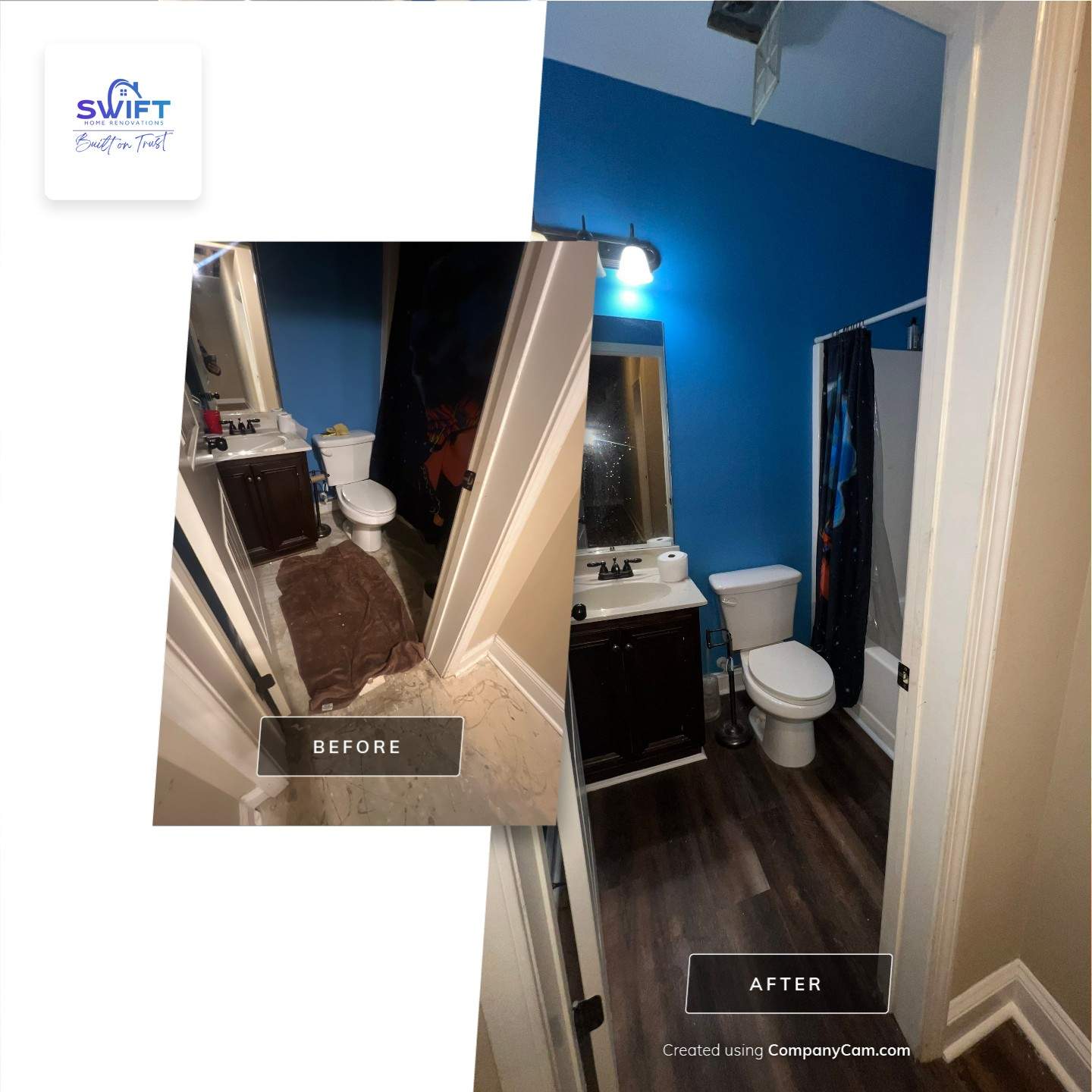 Multi-Room Interior Renovation and LVP Flooring Installation in Atlanta by Swift Home Renovations 