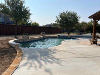 Freeform Pool with Rock Waterfall