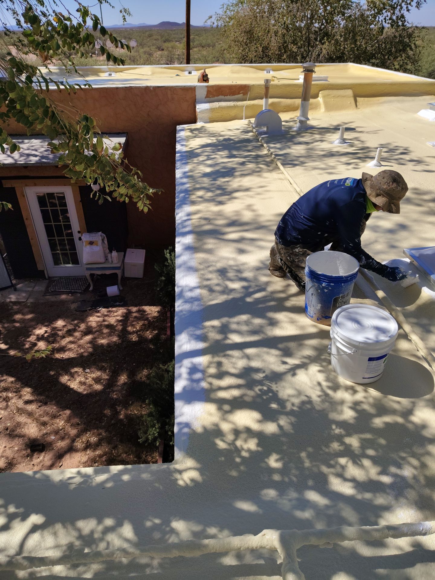 Residential roof application by SPF Services 