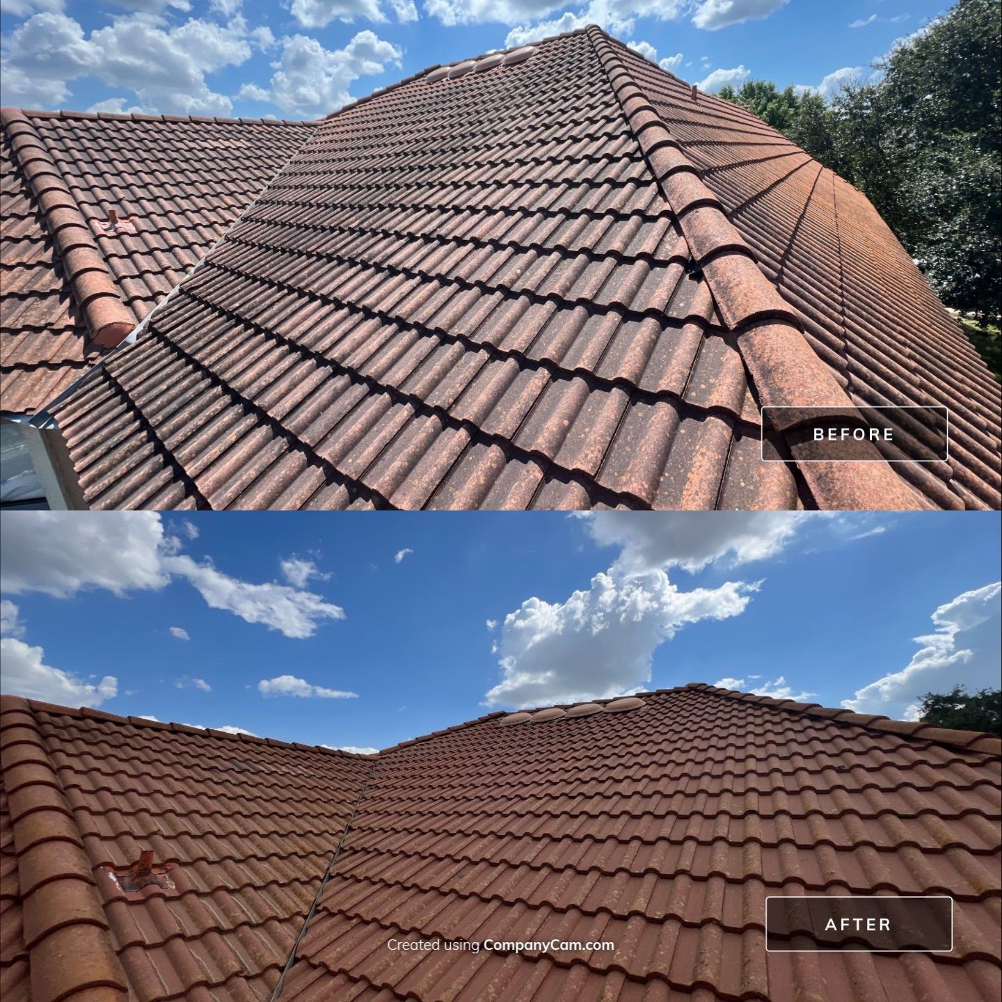 Tile Roof Wash Project in San Antonio by Bright Choice