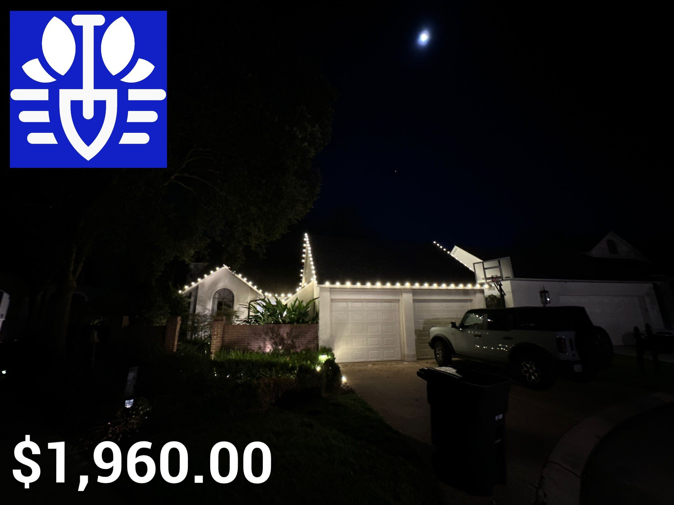 WINTER SERVICES: HOLIDAY LIGHTING using C9 LED LIGHTING LANDSCAPE PERIMITER by CutScape, LLC.
