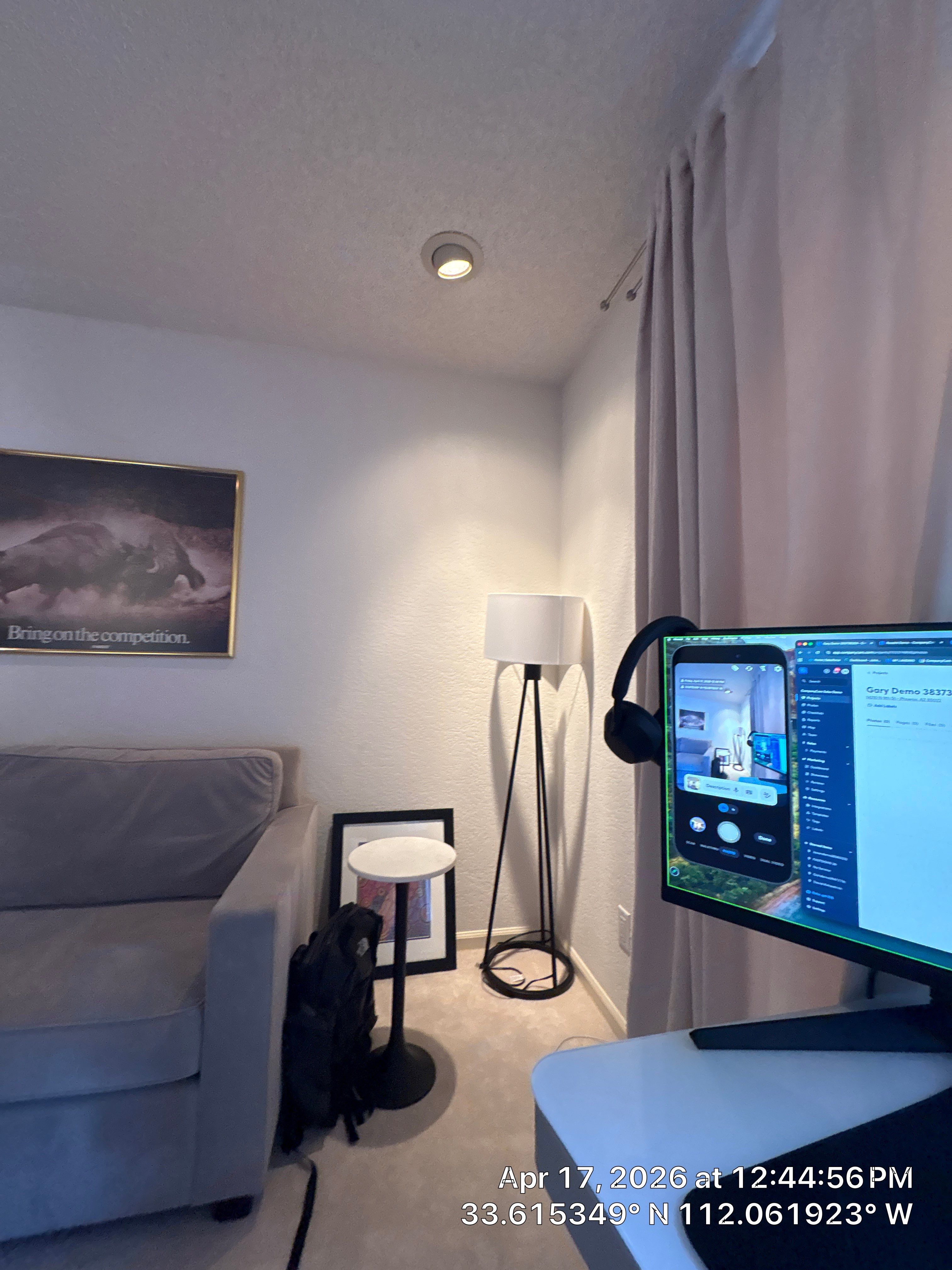 Custom Home Office Installation and Media Wall Setup in Phoenix by CompanyCam Sales Demo