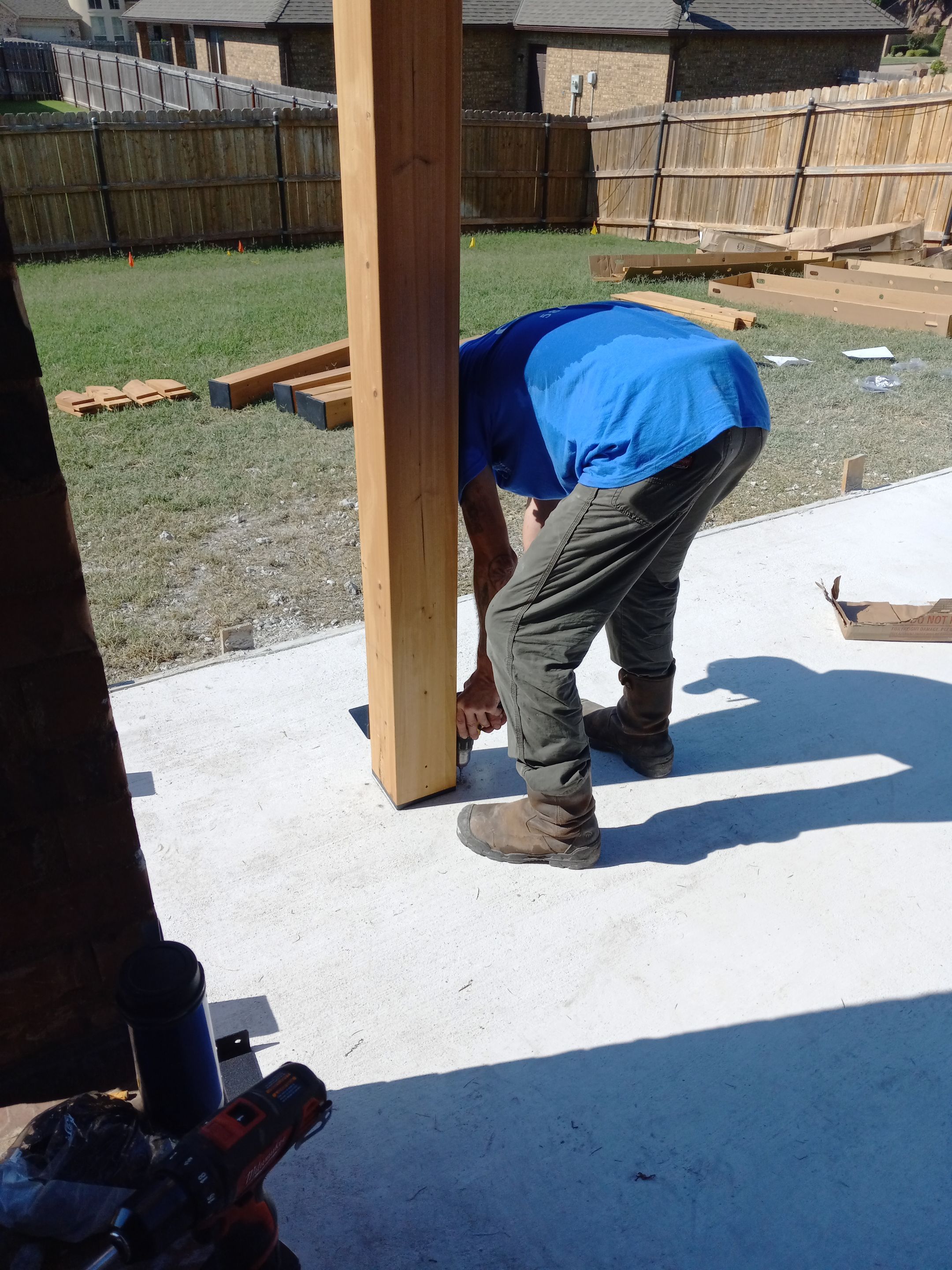 Concrete slab with Pergola by Clays Services Inc