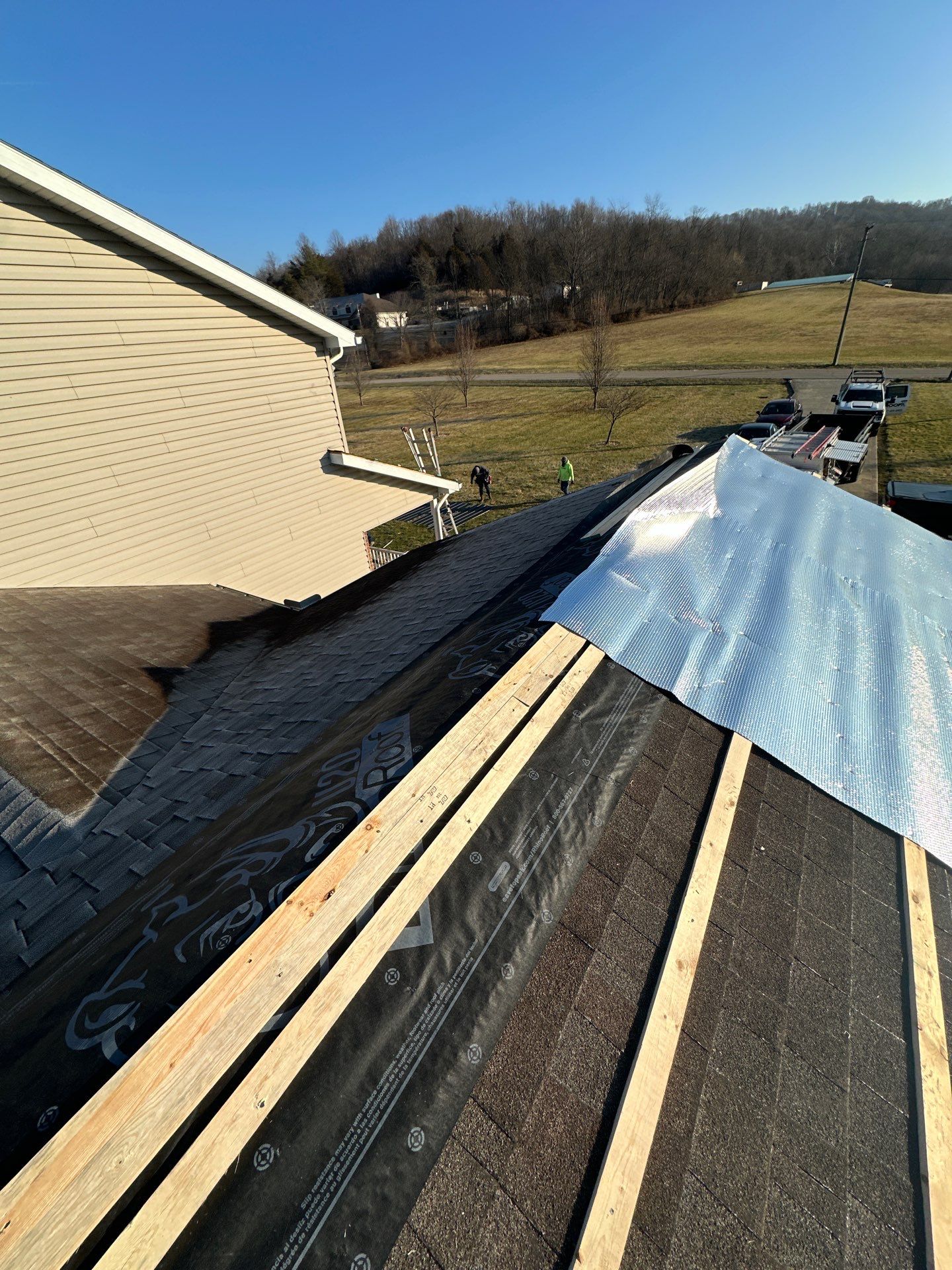 Residential Roofing Installation using Performance Panel Metal - Frost Black by RoofX 