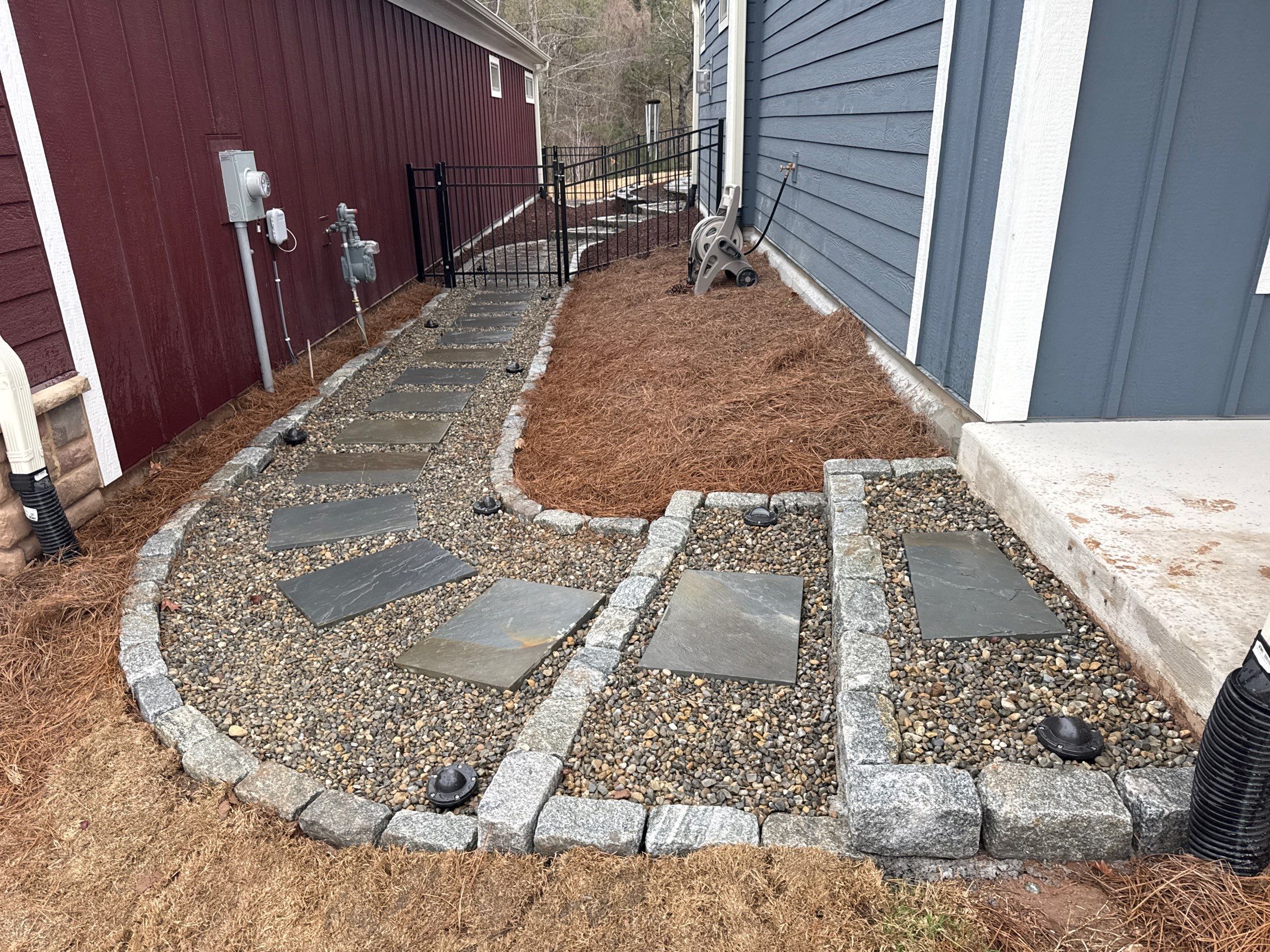 Hardscape lighting in Chapel Hill by Martinez Brother’s Nc Landscaping Inc