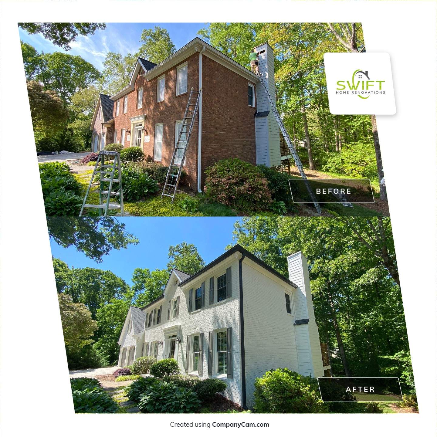 Tree Damage Structural Repair and Exterior Painting in Roswell by Swift Home Renovations