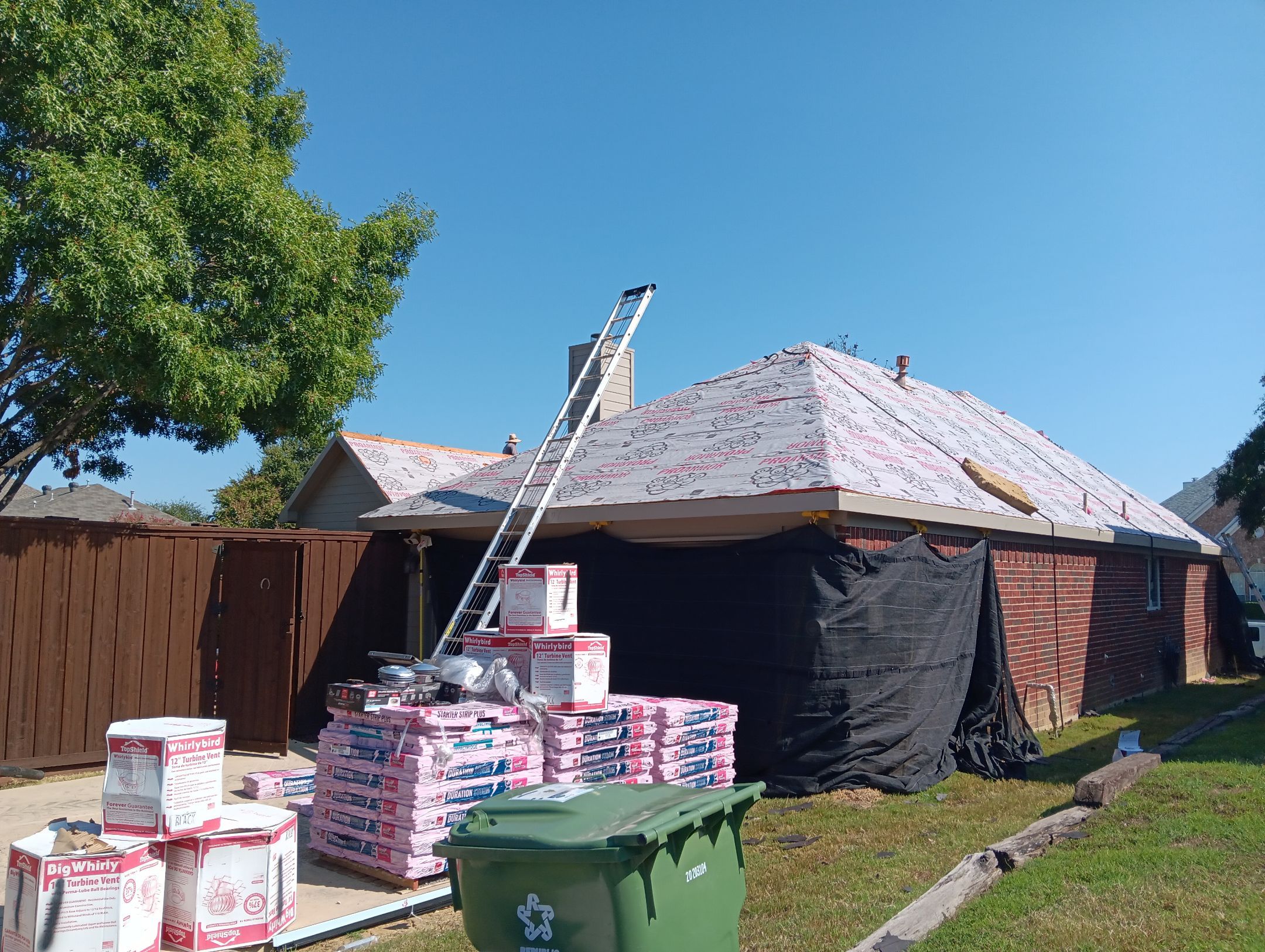 Exterior Makeover Reroof, Gutters and Exterior Paint by Tex-Line Roofing