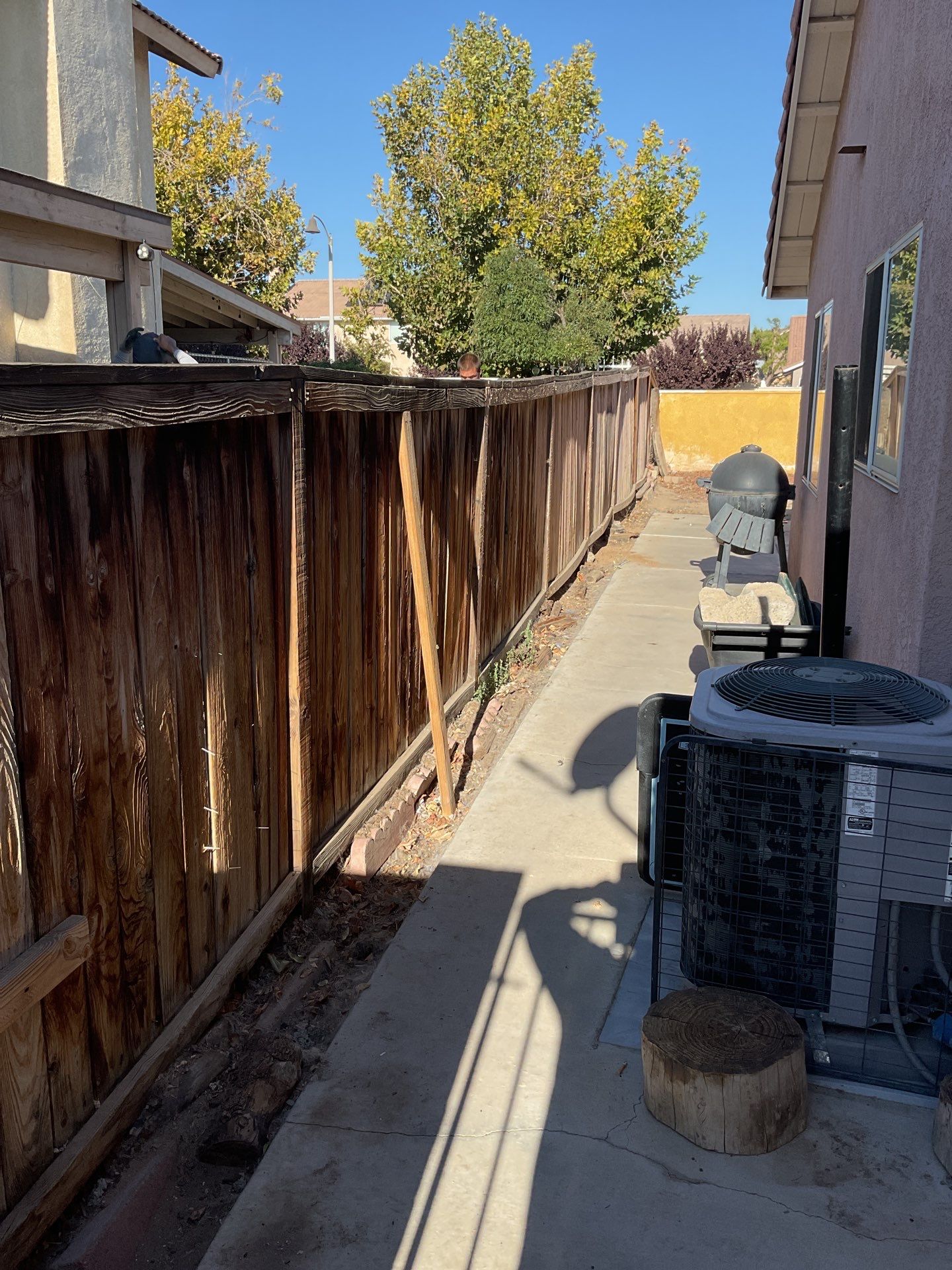 6ft White and Tan Privacy Vinyl  by Fence Guys Inc. 