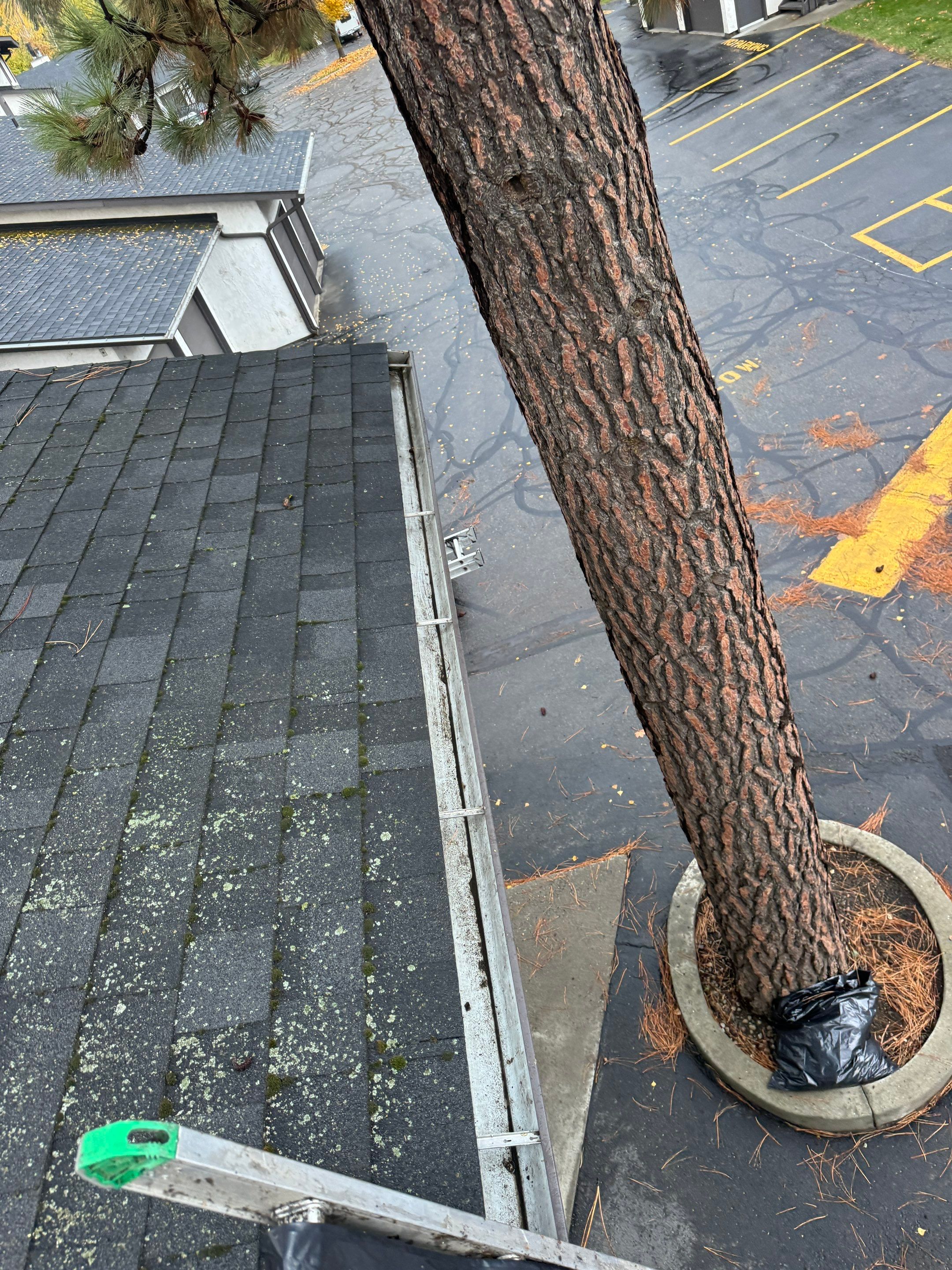 Commercial gutter cleaning Spokane, after photo with clean gutters