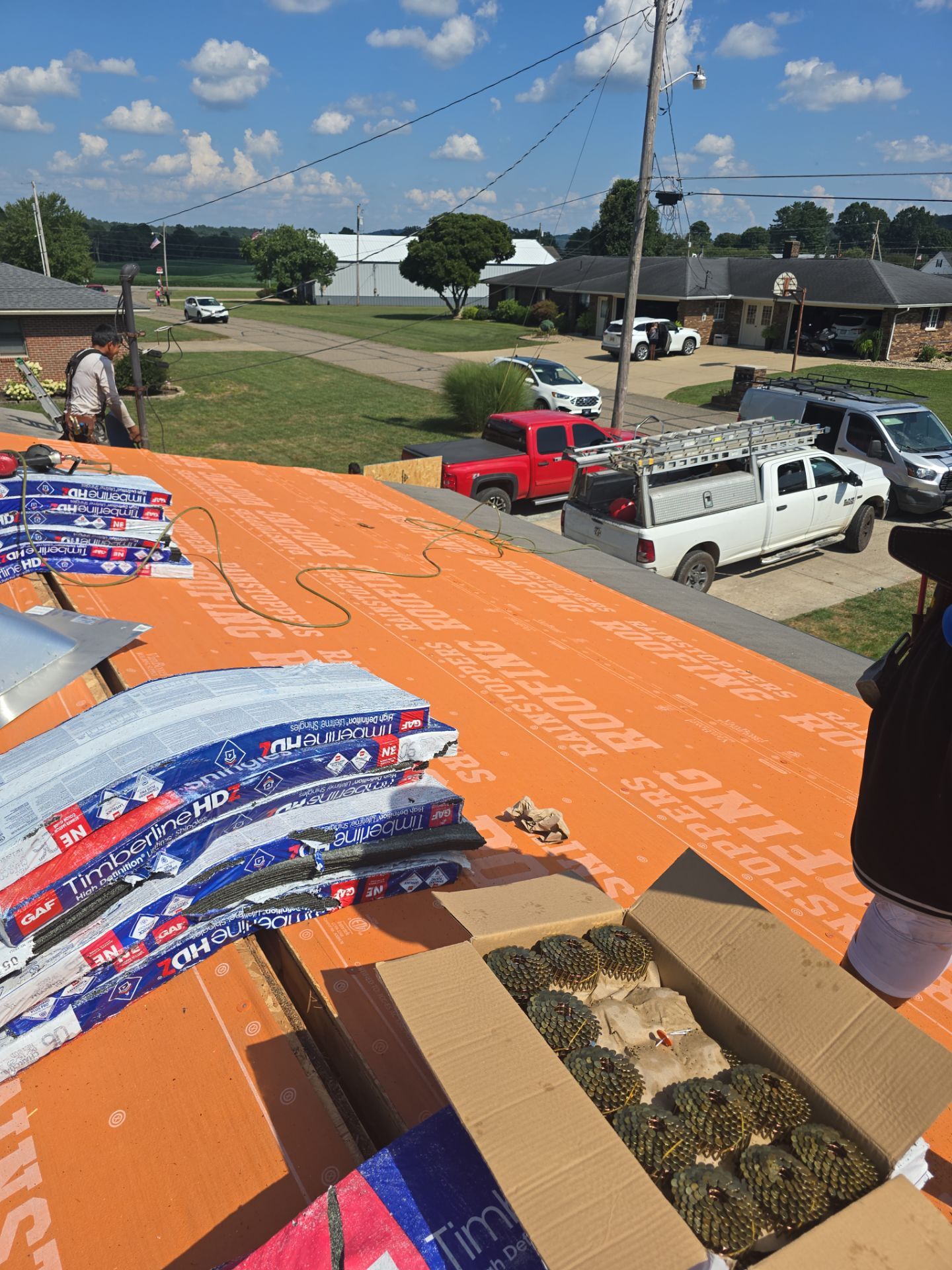 Residential Roofing Installation using GAF Timberline HDZ Charcoal by Rainstoppers Roofing