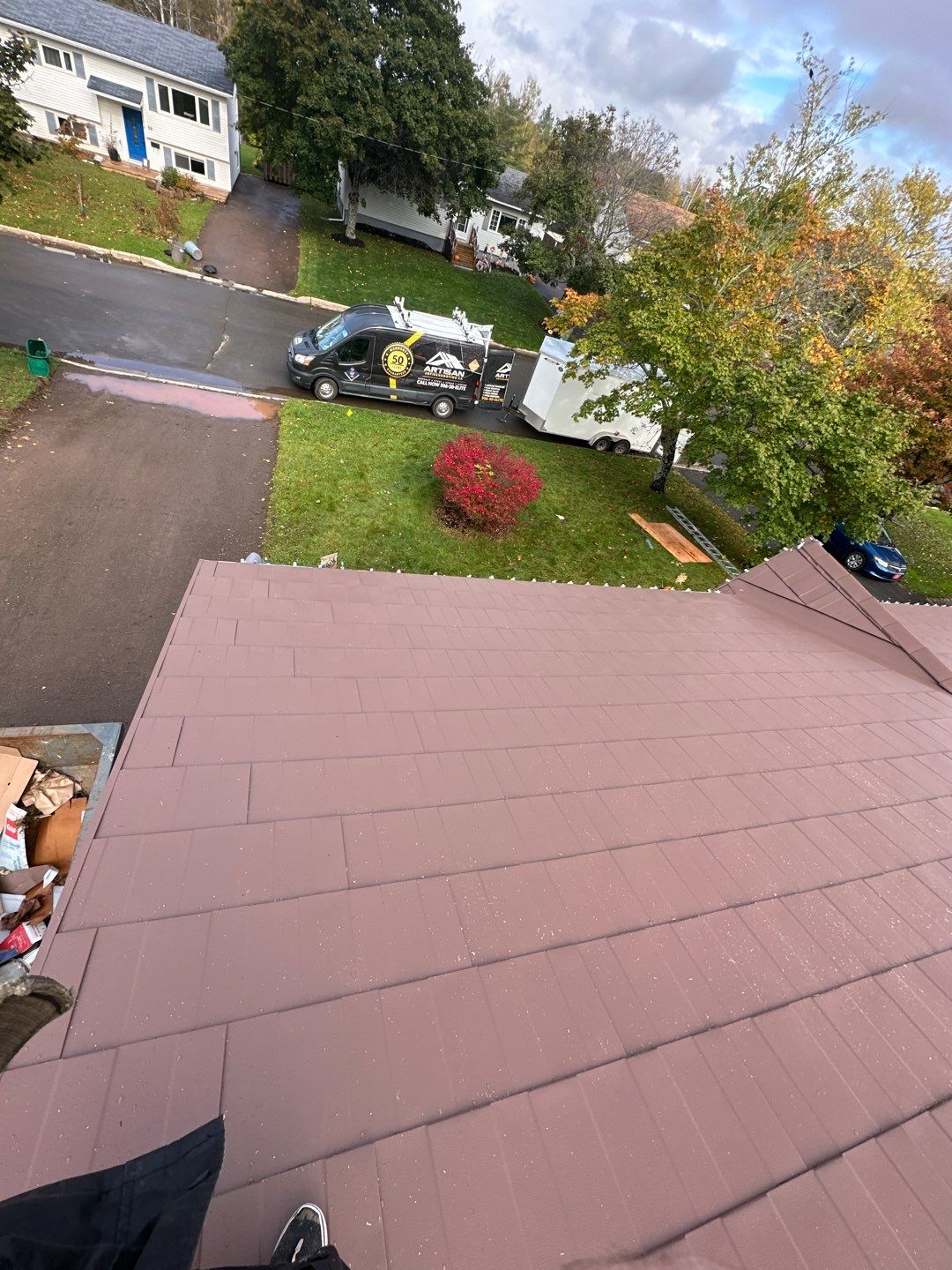 Residential Roofing Installation using Wakefield Bridge Steel Shingle by Ideal Steel by Artisan Roofing & Home Improvements Inc.