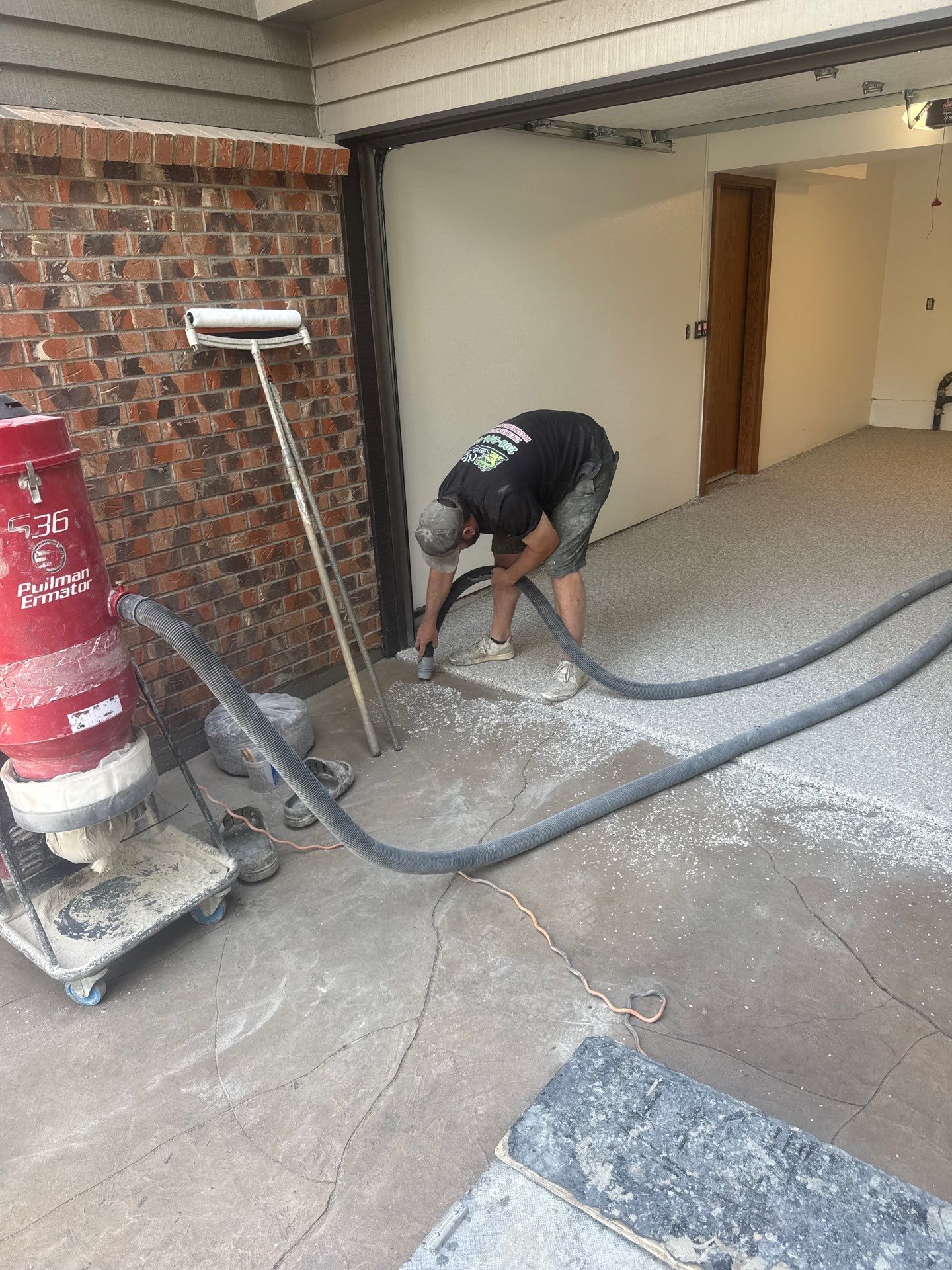 Pullman Garage Floor Transformation with Pebble Beach Flake Coating by Croc Coatings, LLC