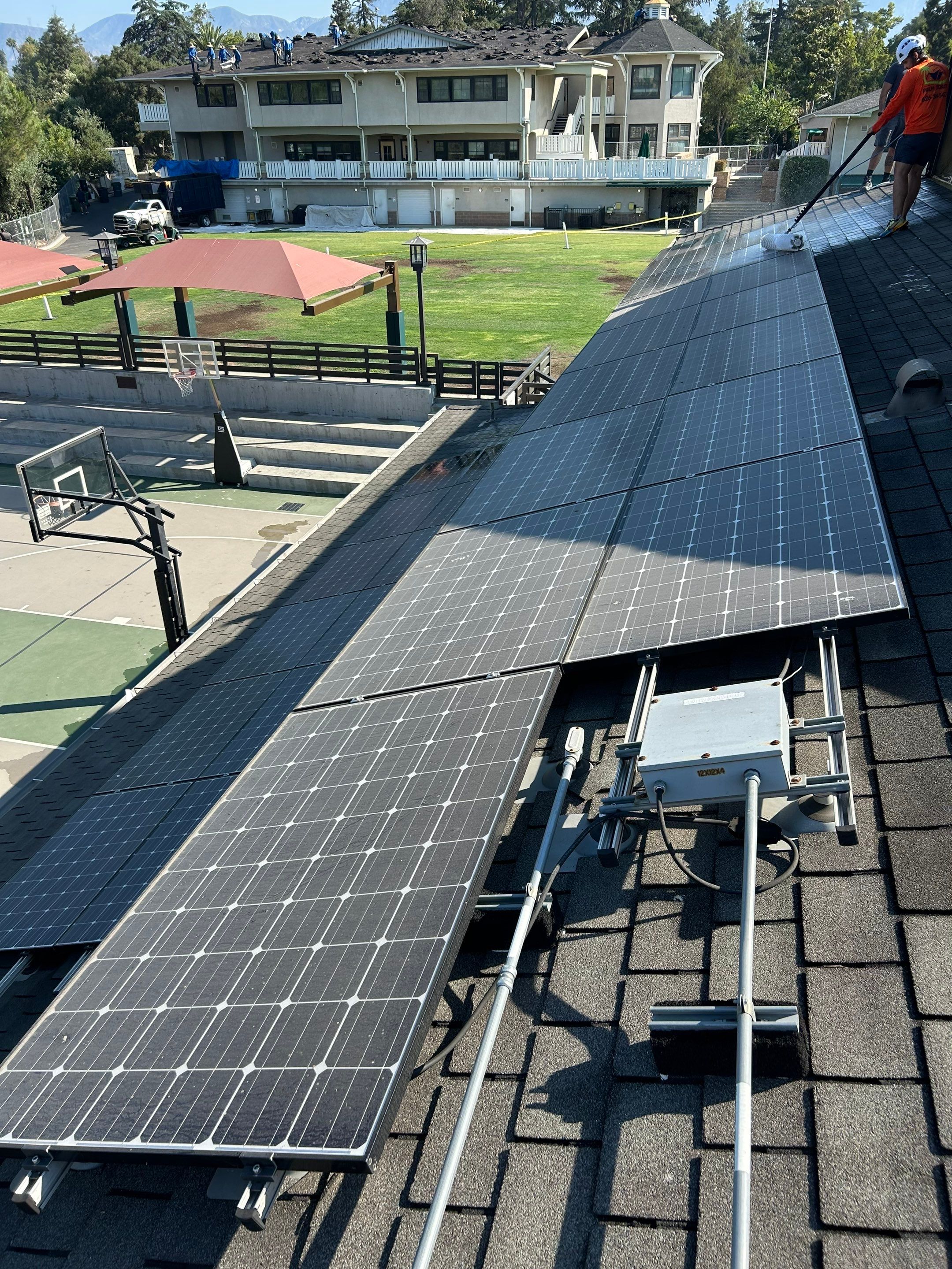 Commercial Solar Panel Cleaning for Chandler School in Pasadena Ca by Palm Coast Solar Cleaning
