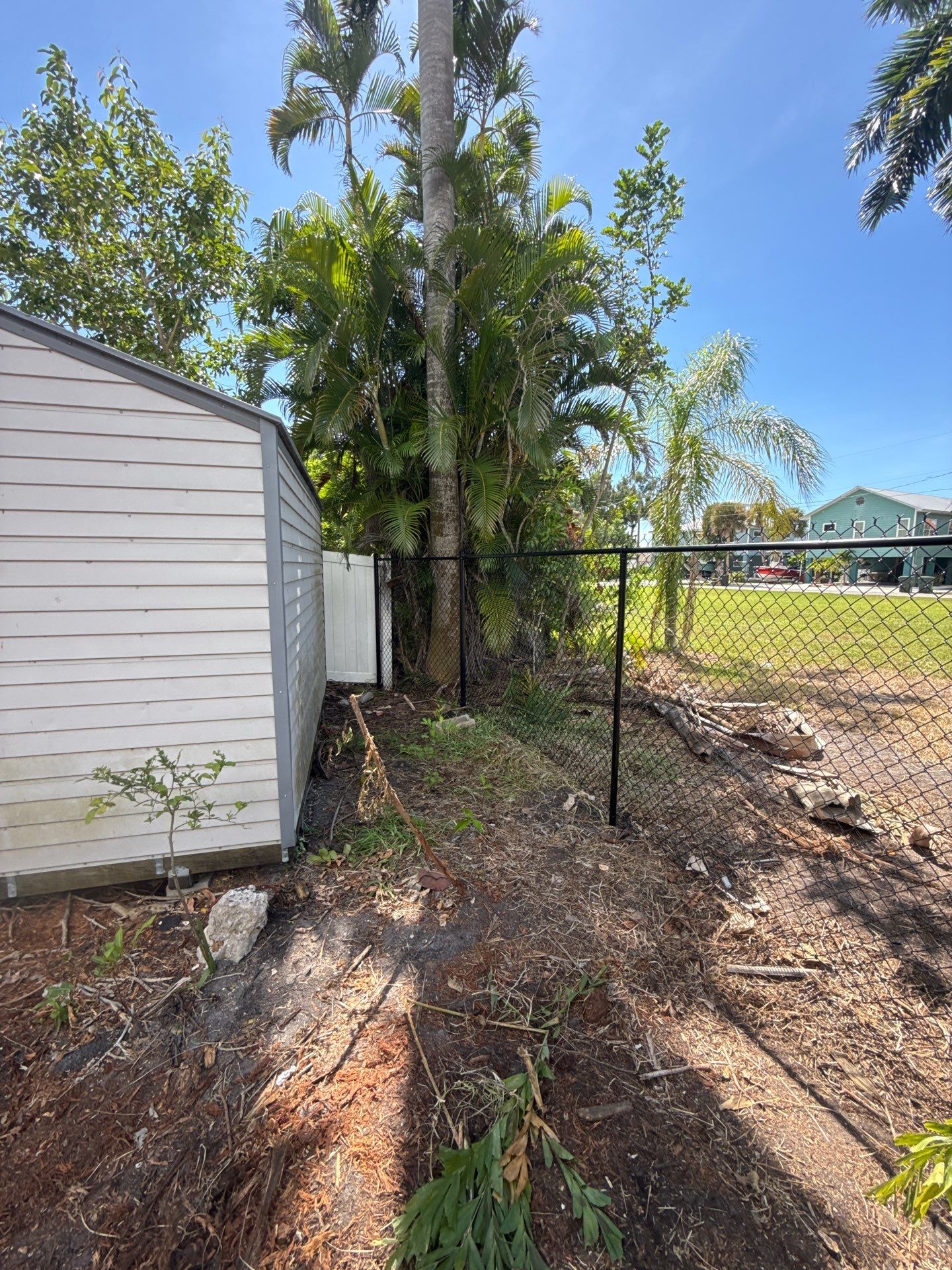 Black Chain Link Fence Installation and Site Clearing in Nokomis by True Fence LLC