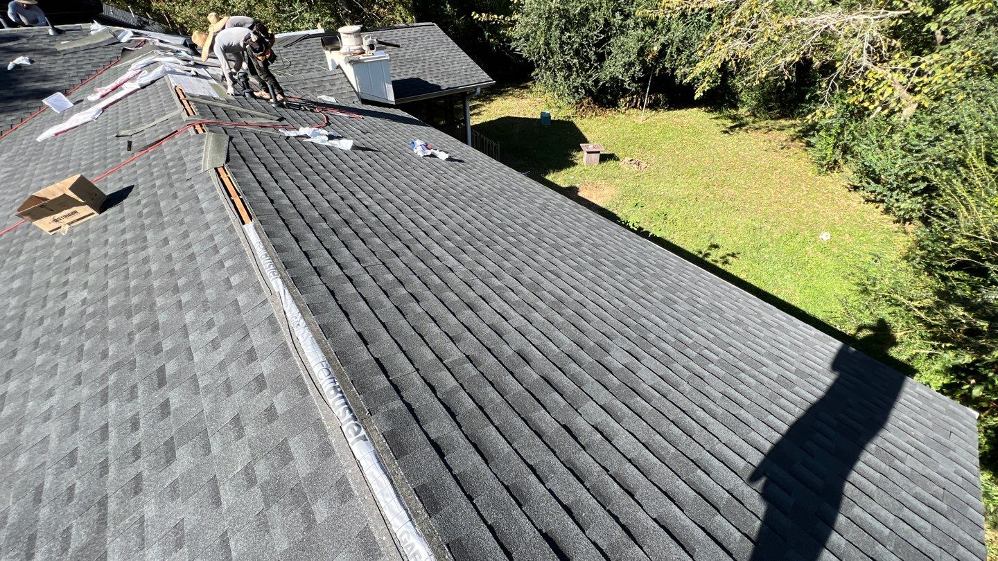 Two layers of shingles removed and replaced with GAF Timberline HDZ Charcoal by Georgia Roof Advisors