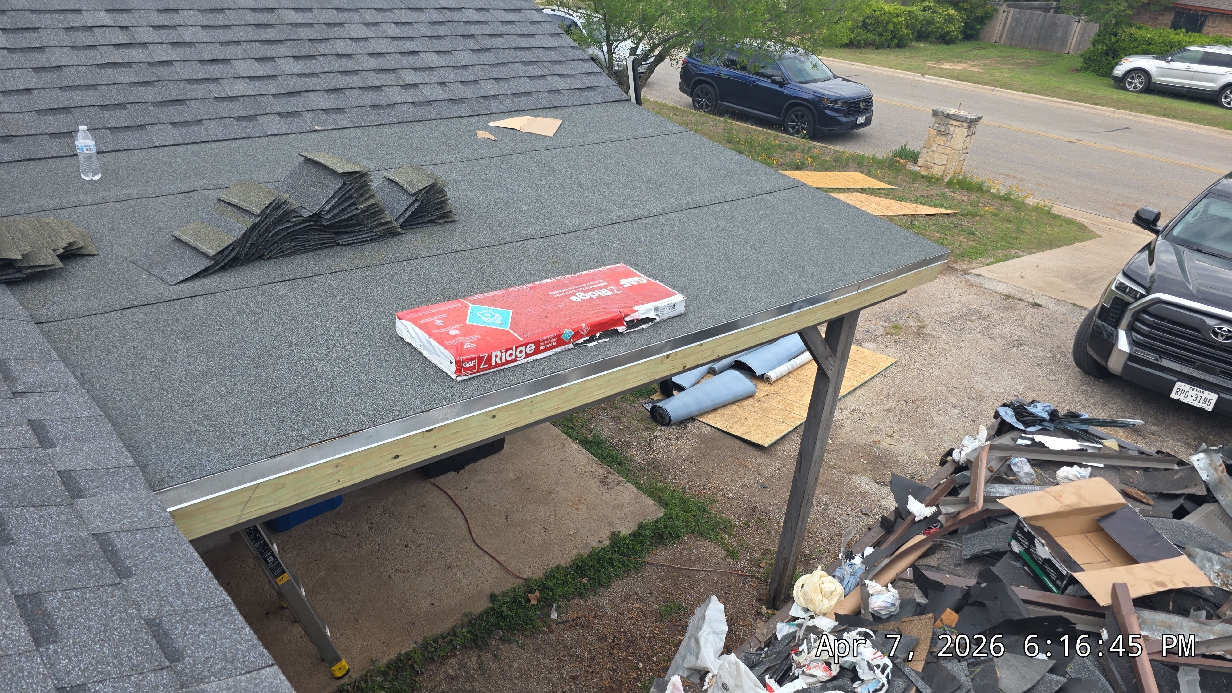Architectural Asphalt Shingle Roof Replacement and Chimney Repair in Leander by Caliber Restoration LLC