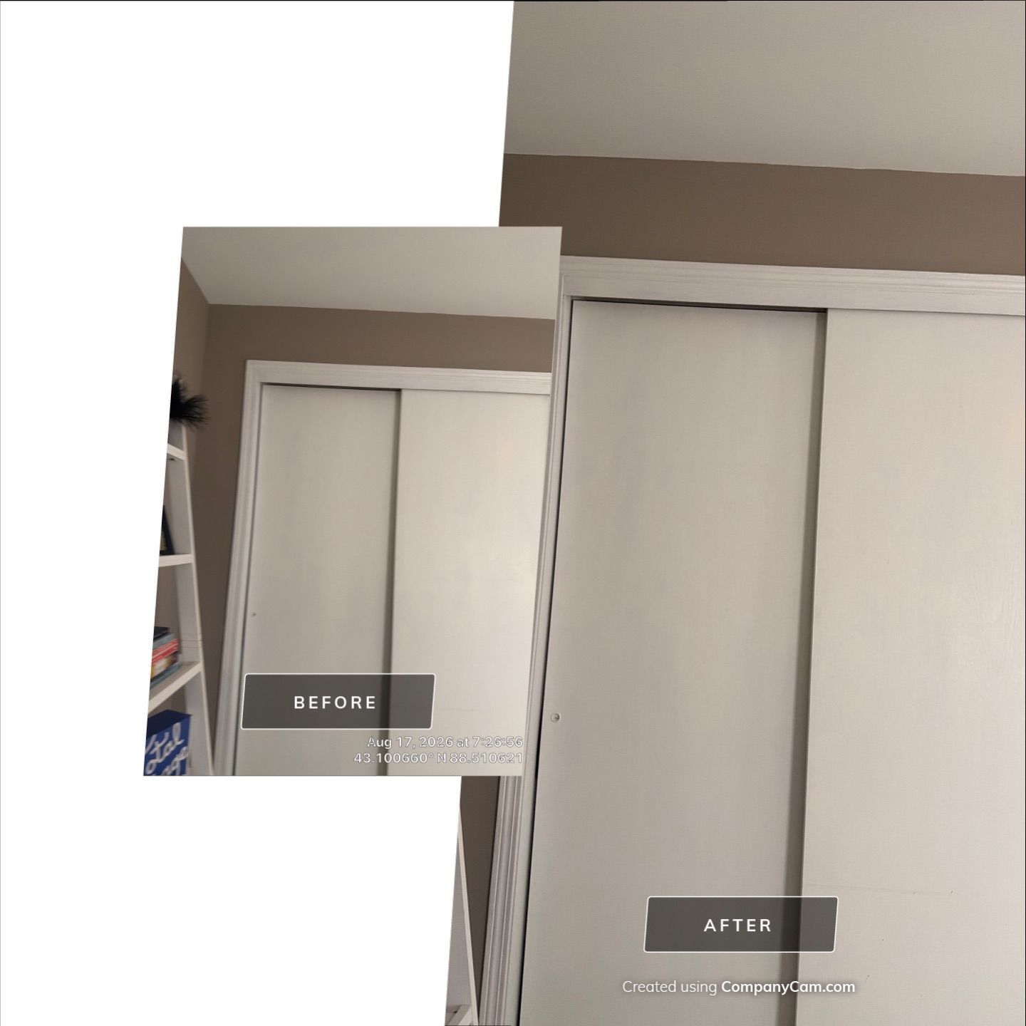 Interior Painting and Sliding Closet Door Installation in Oconomowoc by CompanyCam Sales Demo