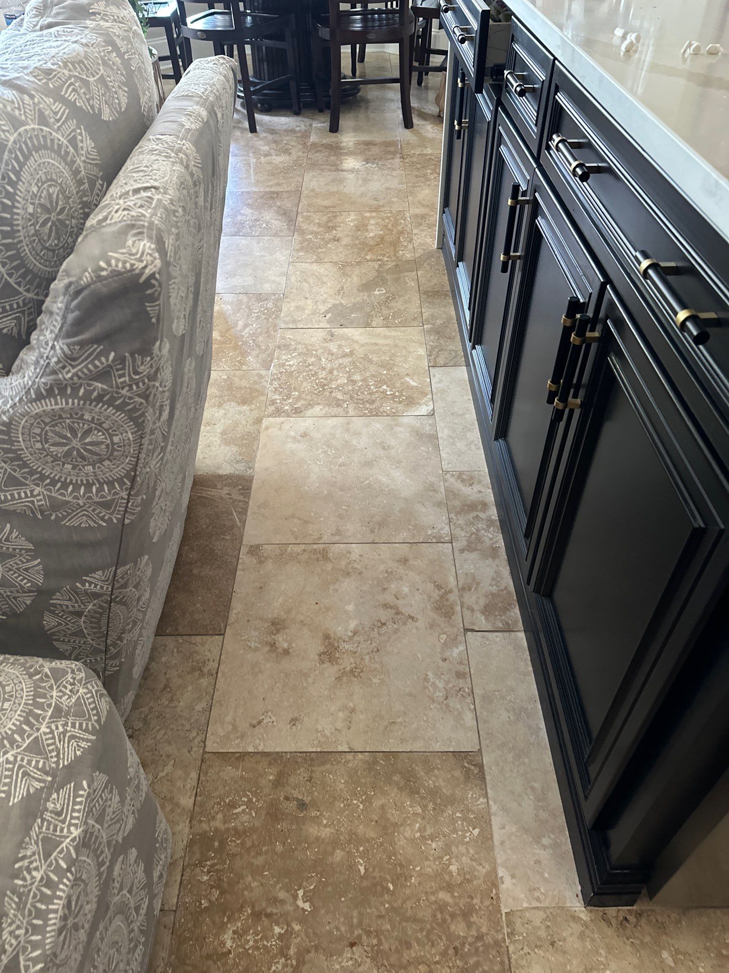Travertine Floor Restoration in Gautier, Mississippi by Cornerstone Hard Surface Restoration