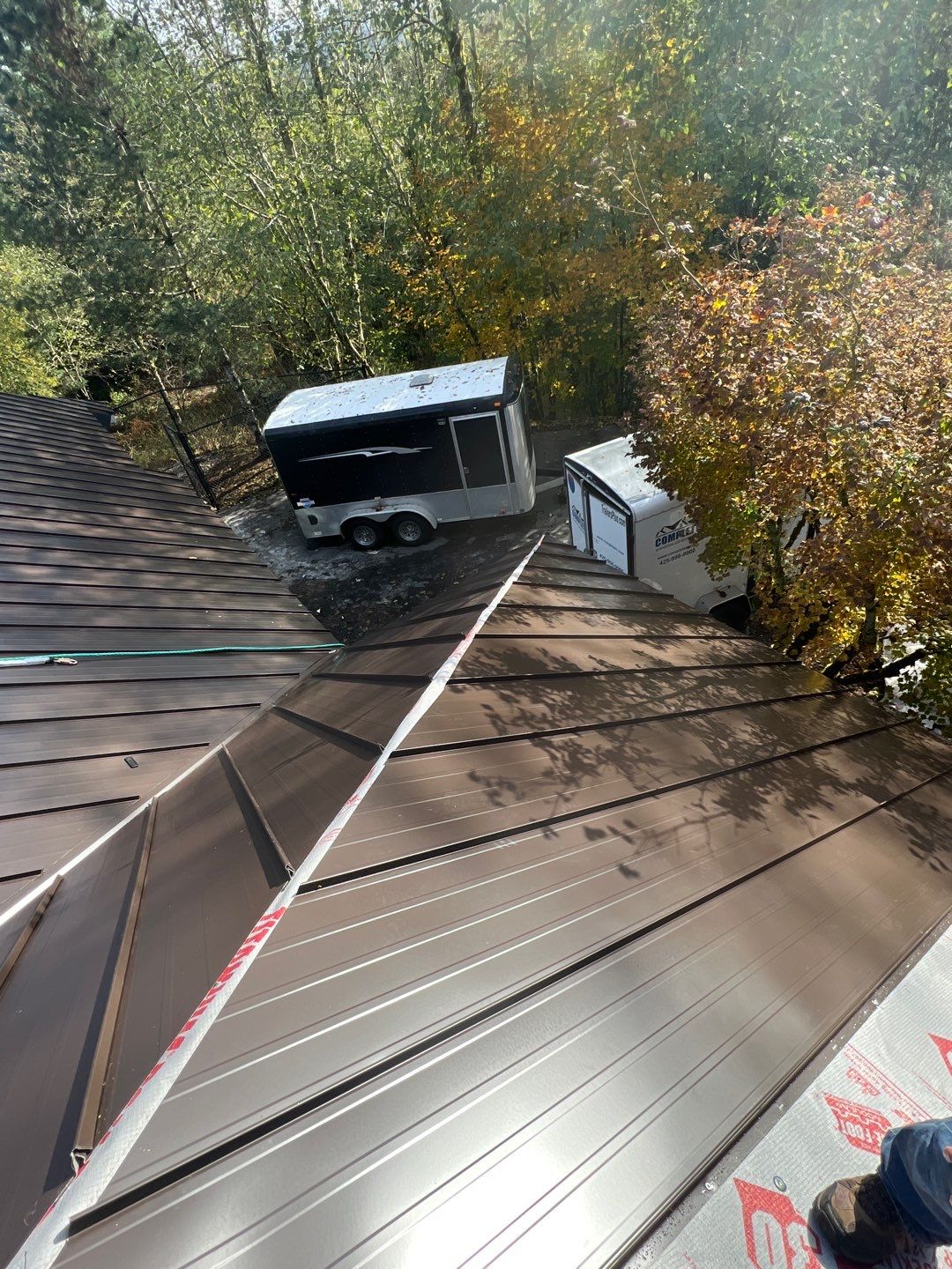 North Bend Roof Replacement using Standing Seam Metal - Dark Bronze by RoofSmart