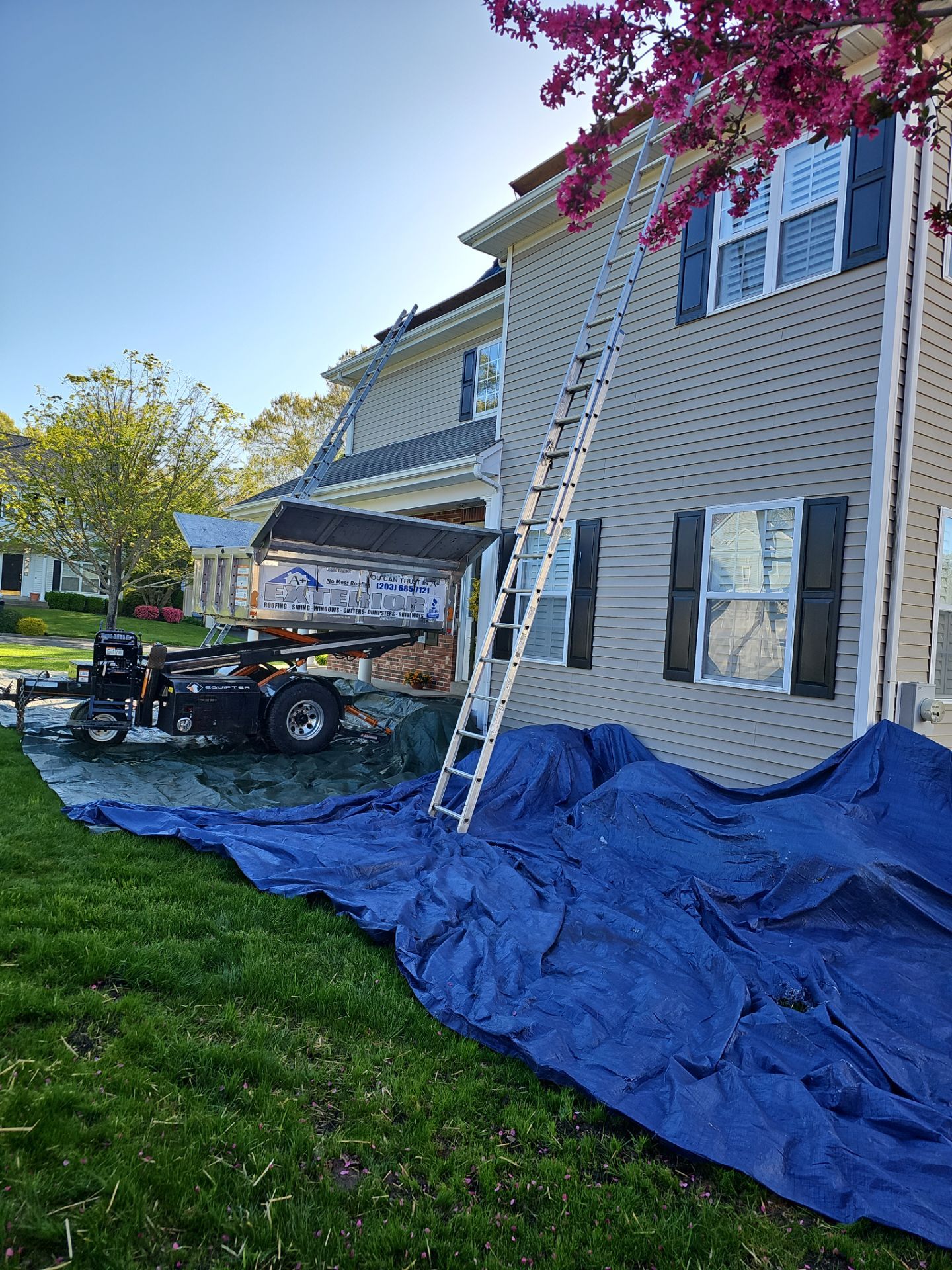 Residential Roofing Installation using Tamko Rustic Black by A Plus Exterior