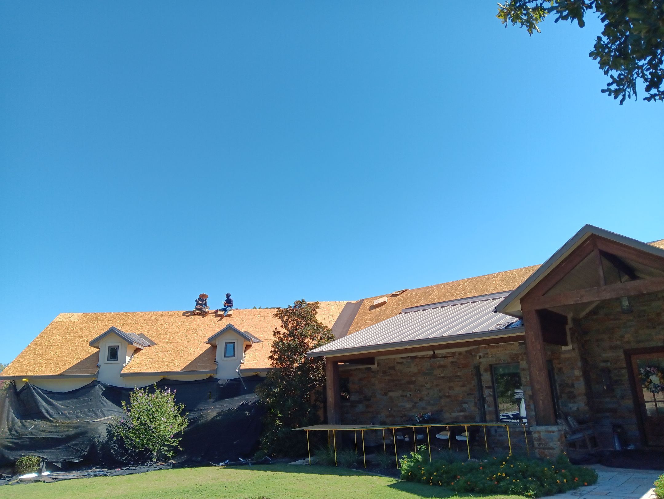 Insurance Claim Roof and Gutters using Certainteed Landmark Weathered Wood by Tex-Line Roofing