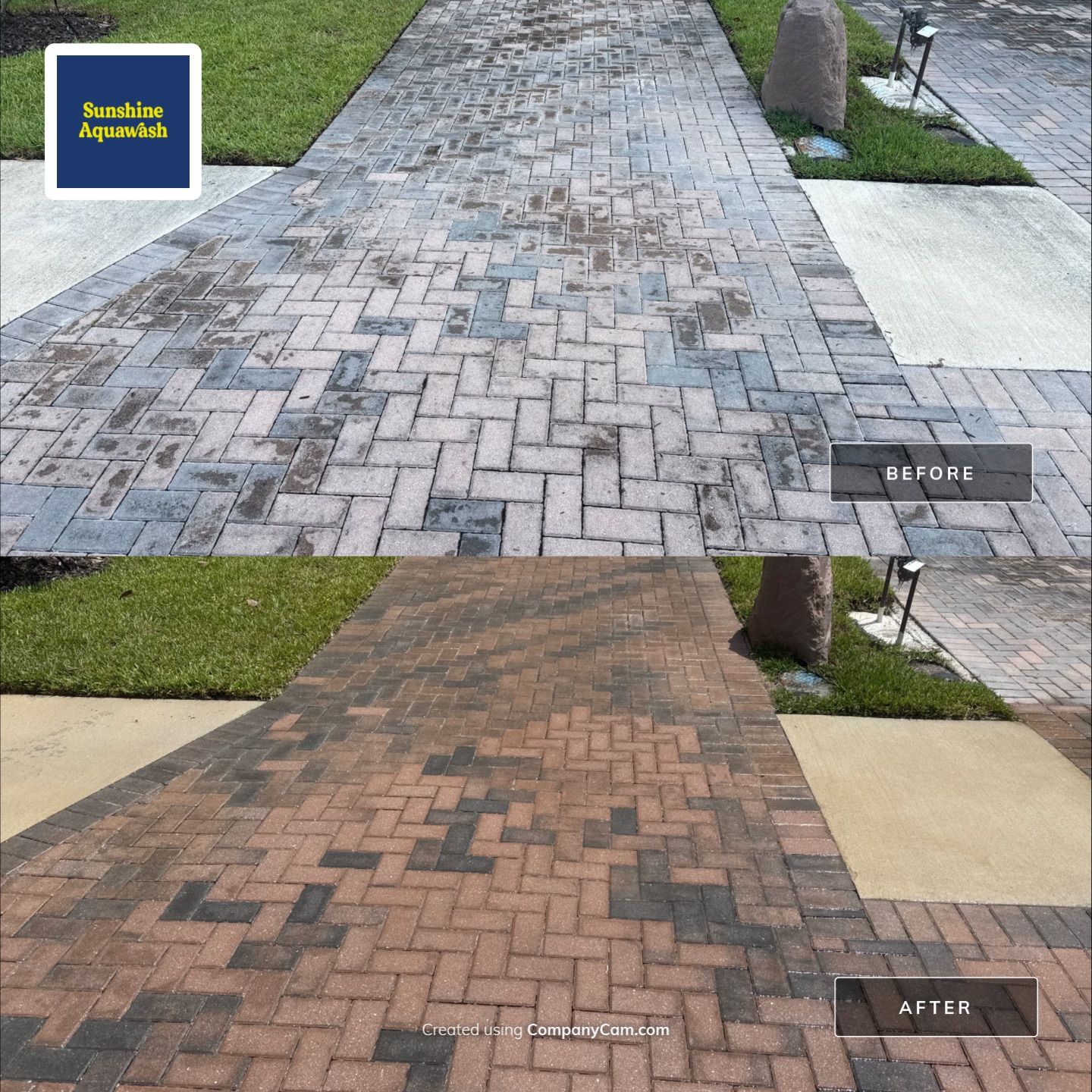 Paver Driveway & Sidewalk Cleaning in Trevesta β Palmetto, FL by Sunshine AquaWash