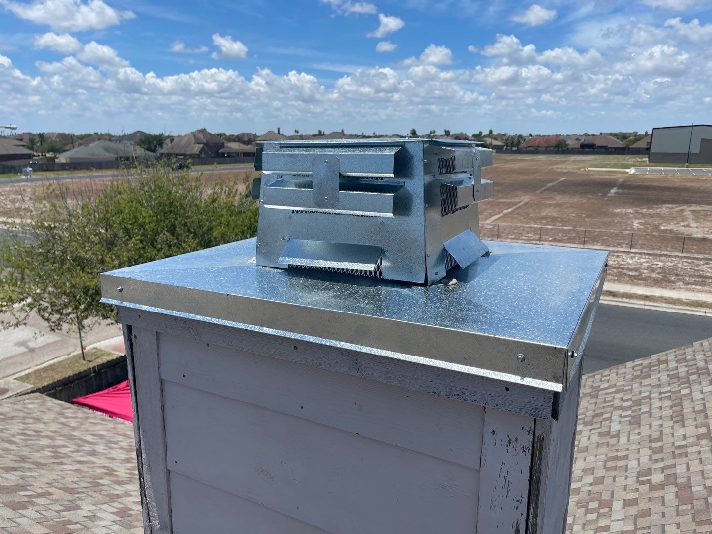 Chimney Cap Replacement using Custom Fabricated Steel by Lighthouse Roofing