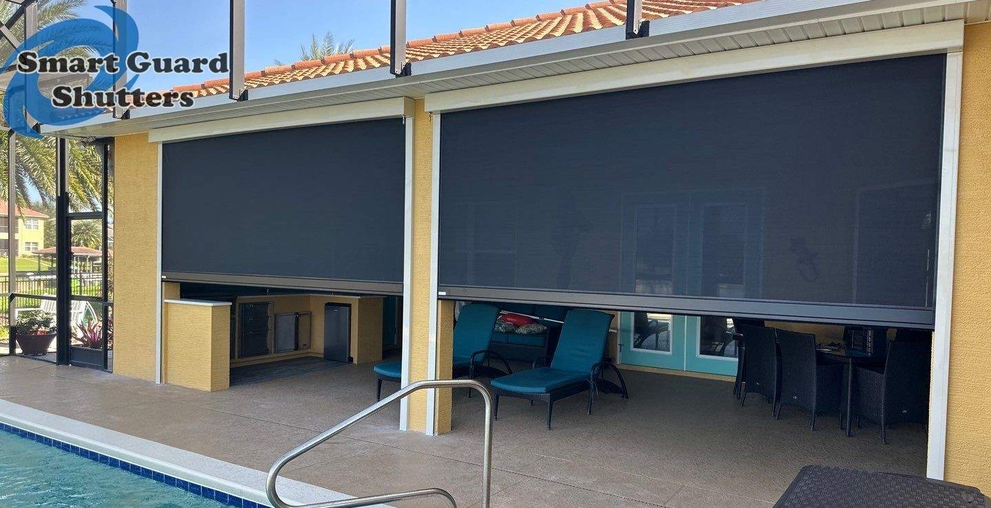 Motorized Ultrashield Hurricane Screen by Smart Guard Shutters